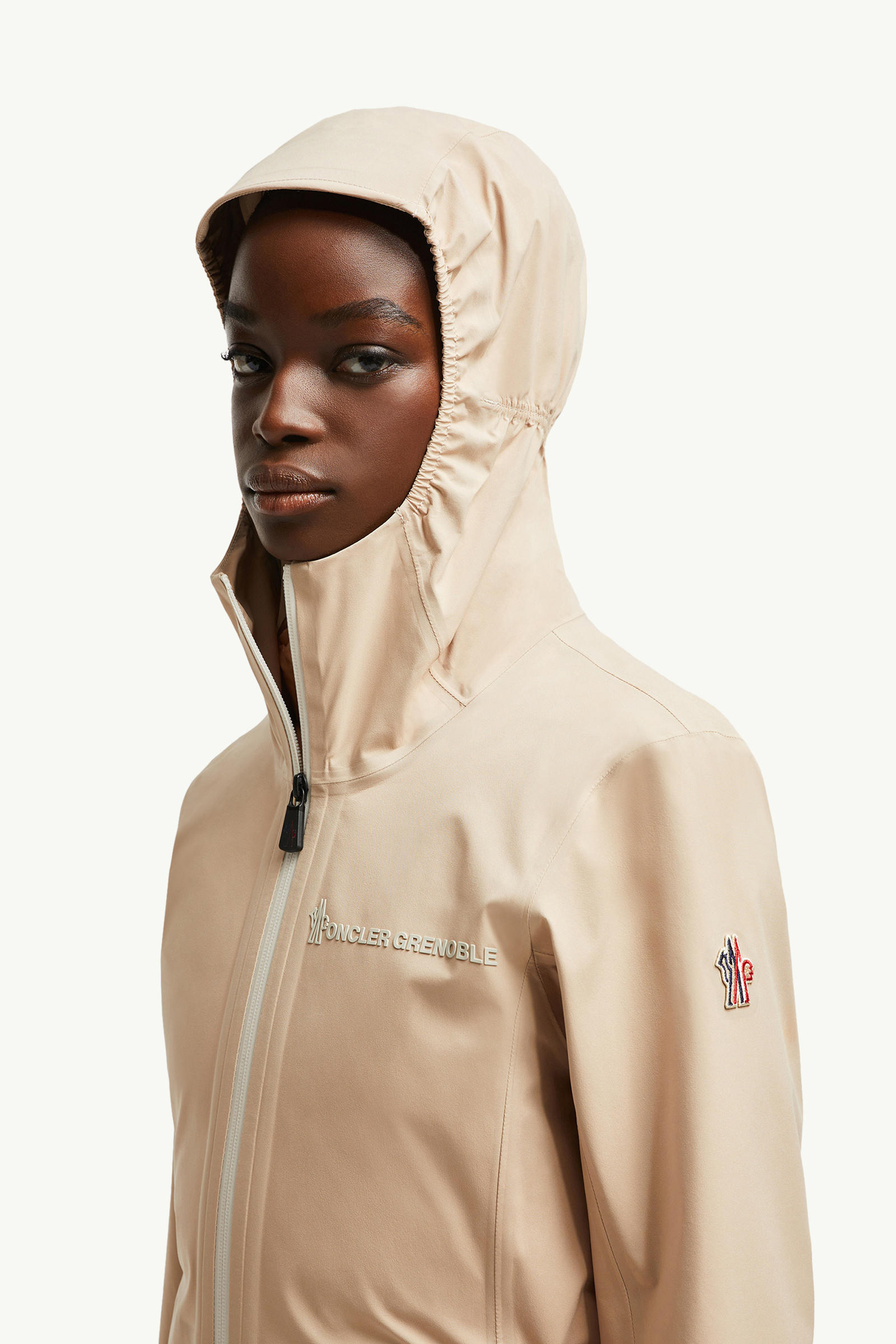 Valles Hooded Shell Jacket Women Light Beige Moncler 1