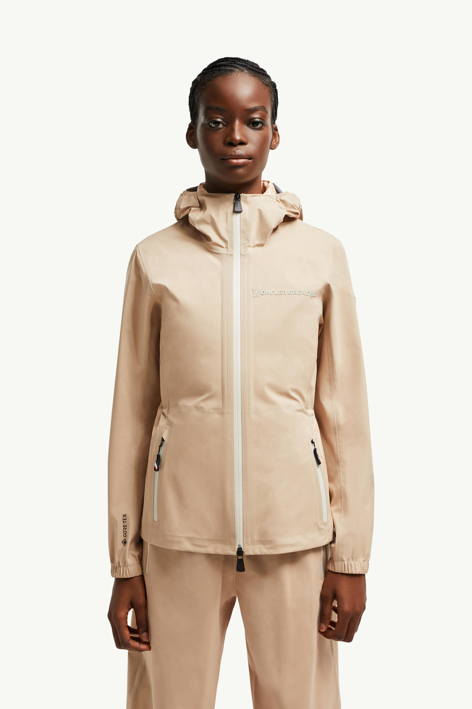 Valles Hooded Shell Jacket Women Light Beige Moncler 3