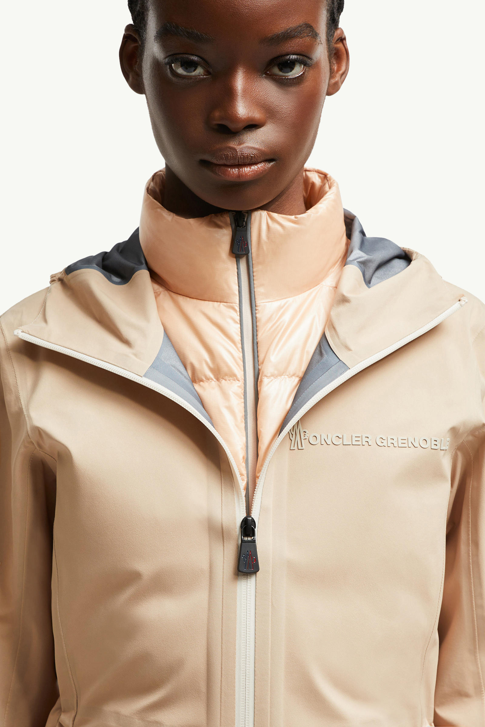 Valles Hooded Shell Jacket Women Light Beige Moncler 8