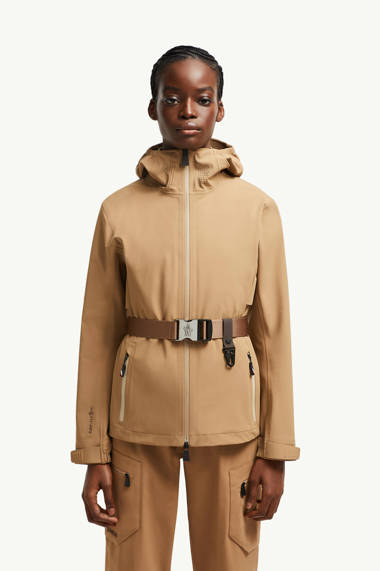 Fex 후드 쉘 재킷 여성 카멜 베이지 Moncler 3