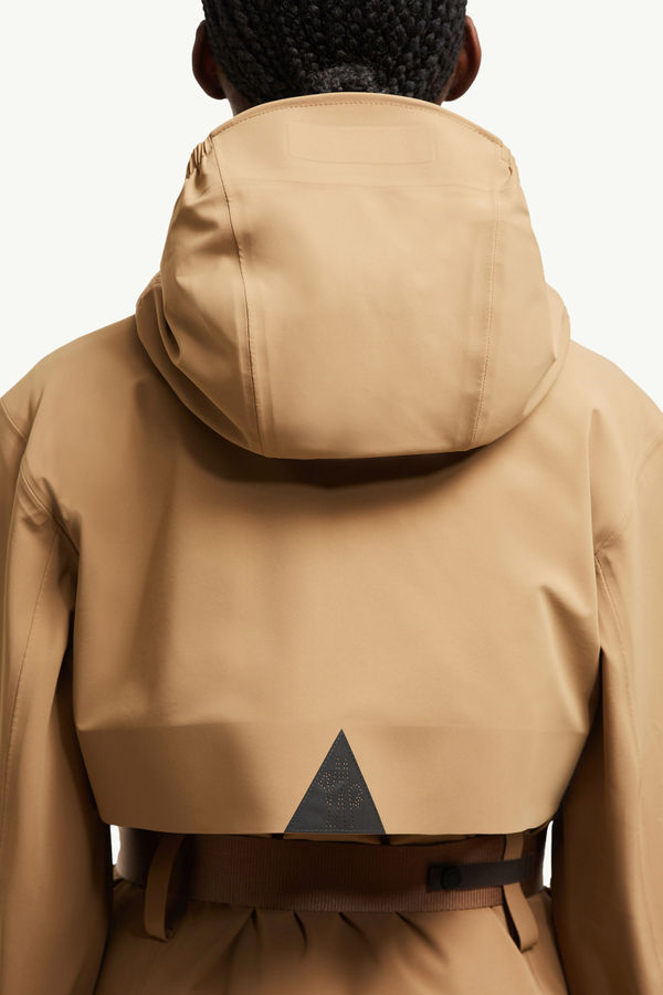 Fex Hooded Shell Jacket Women Camel Beige Moncler 7