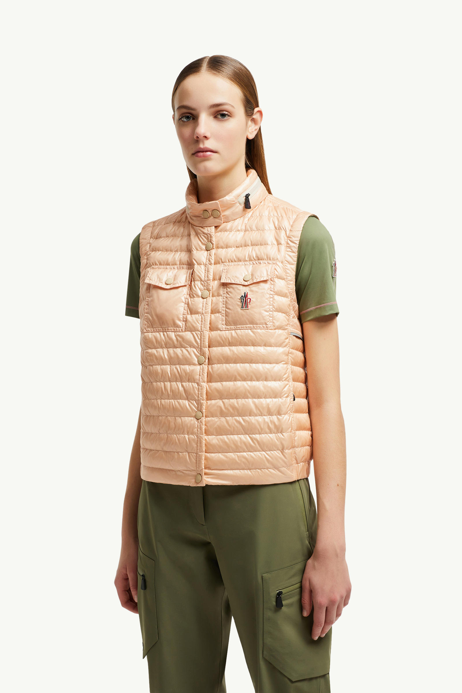 Gumiane Hooded Down gilet Women Pink Moncler 3