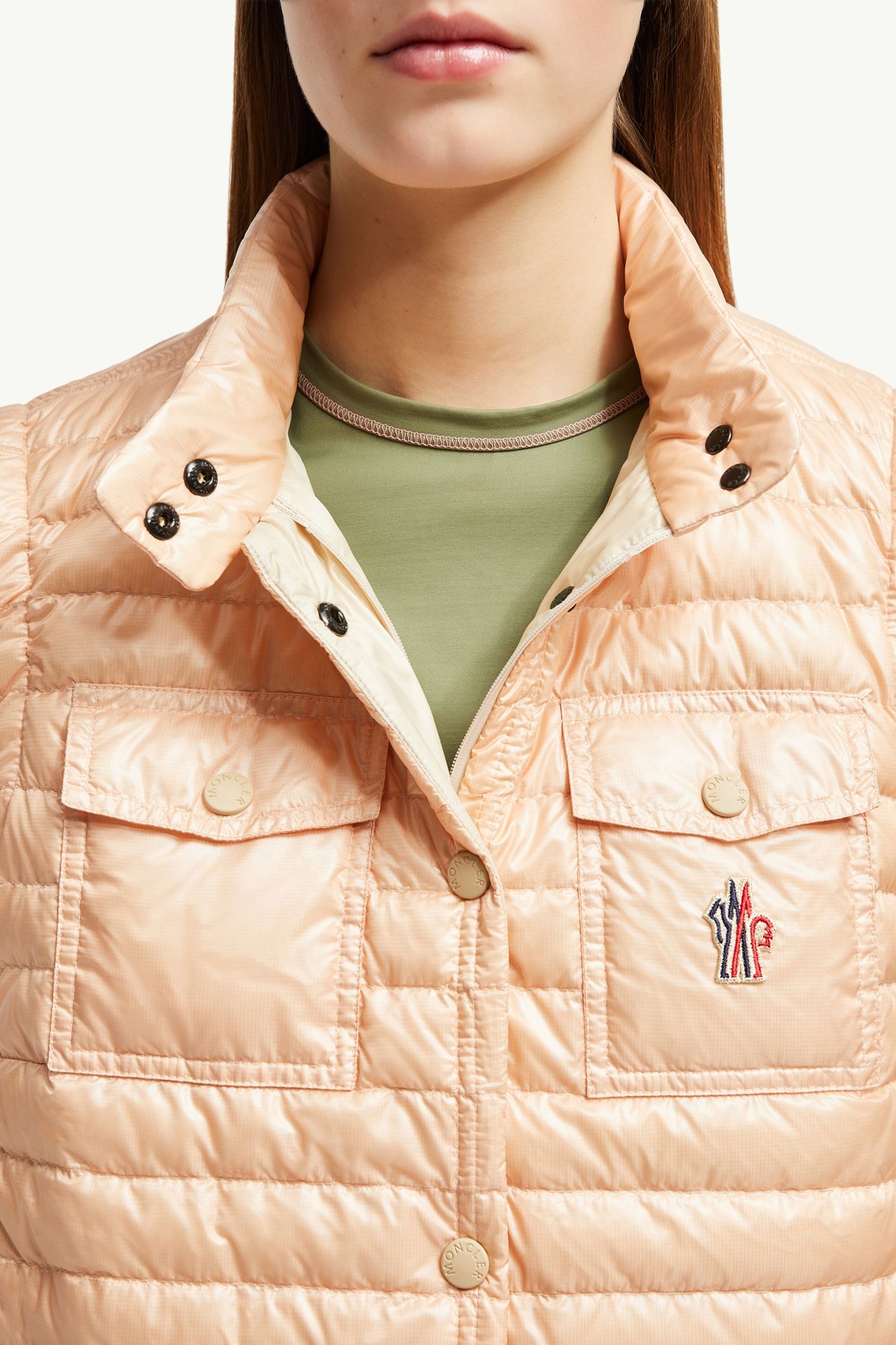 Gumiane Hooded Down Vest Women Pink Moncler 6