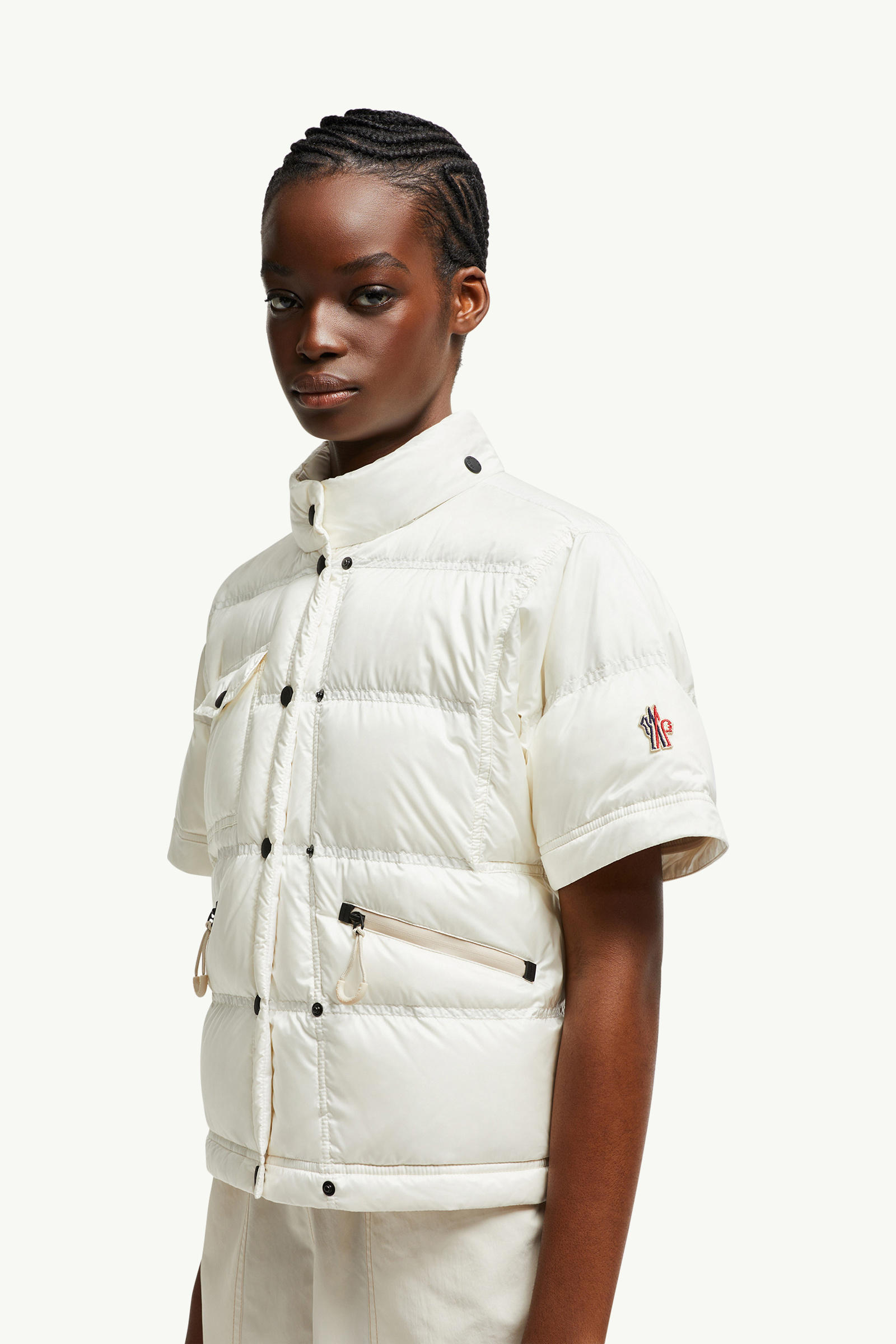 Mauduit Packable 2-in-1 Short Down Jacket Women White Moncler 1