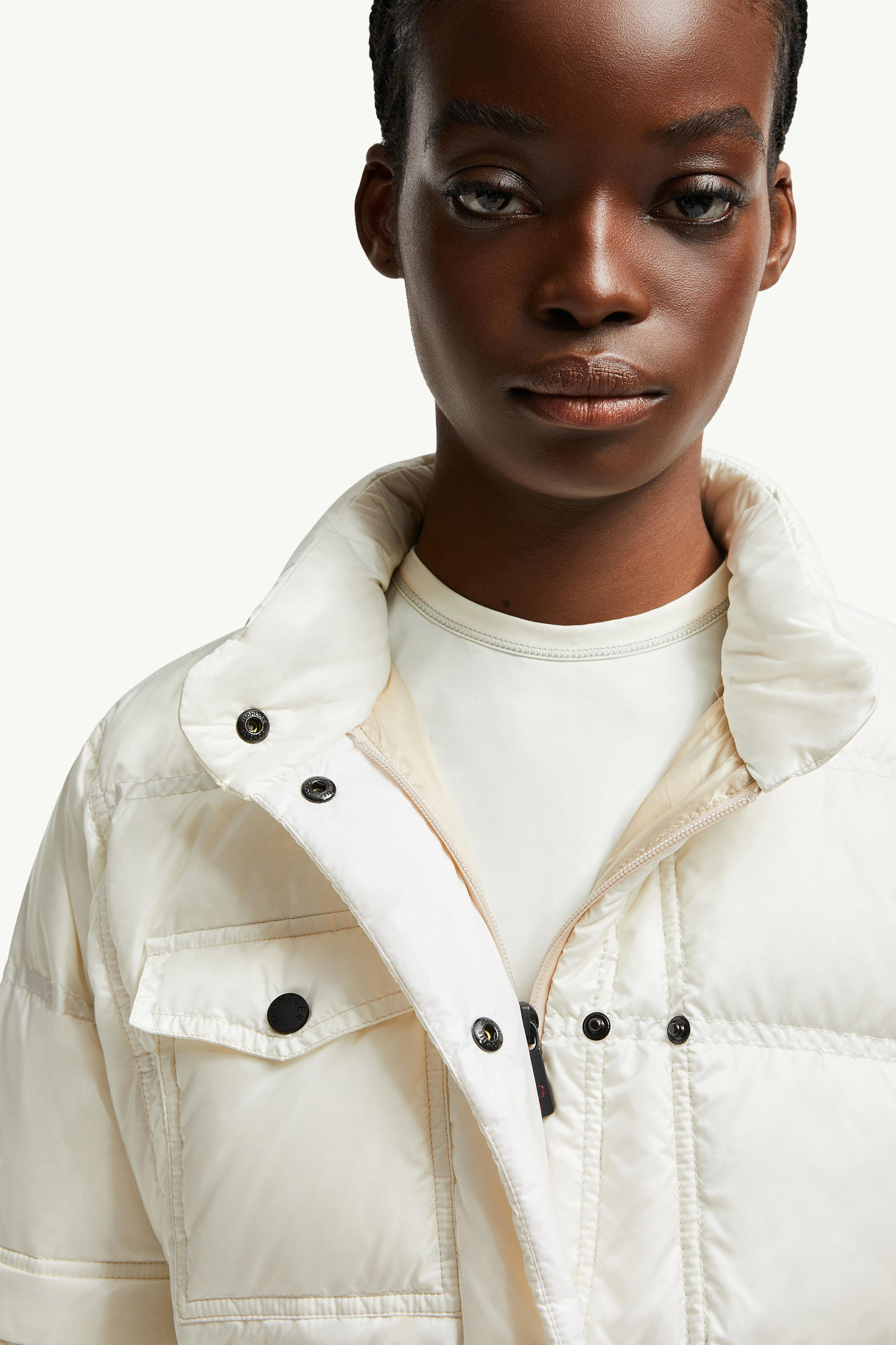 Mauduit Packable 2-in-1 Short Down Jacket Women White Moncler 6