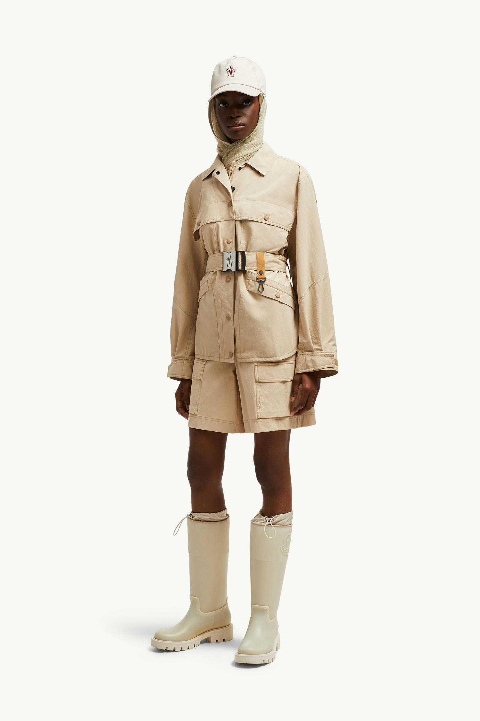 Kaeng Belted Field Jacket Women Beige Moncler 0