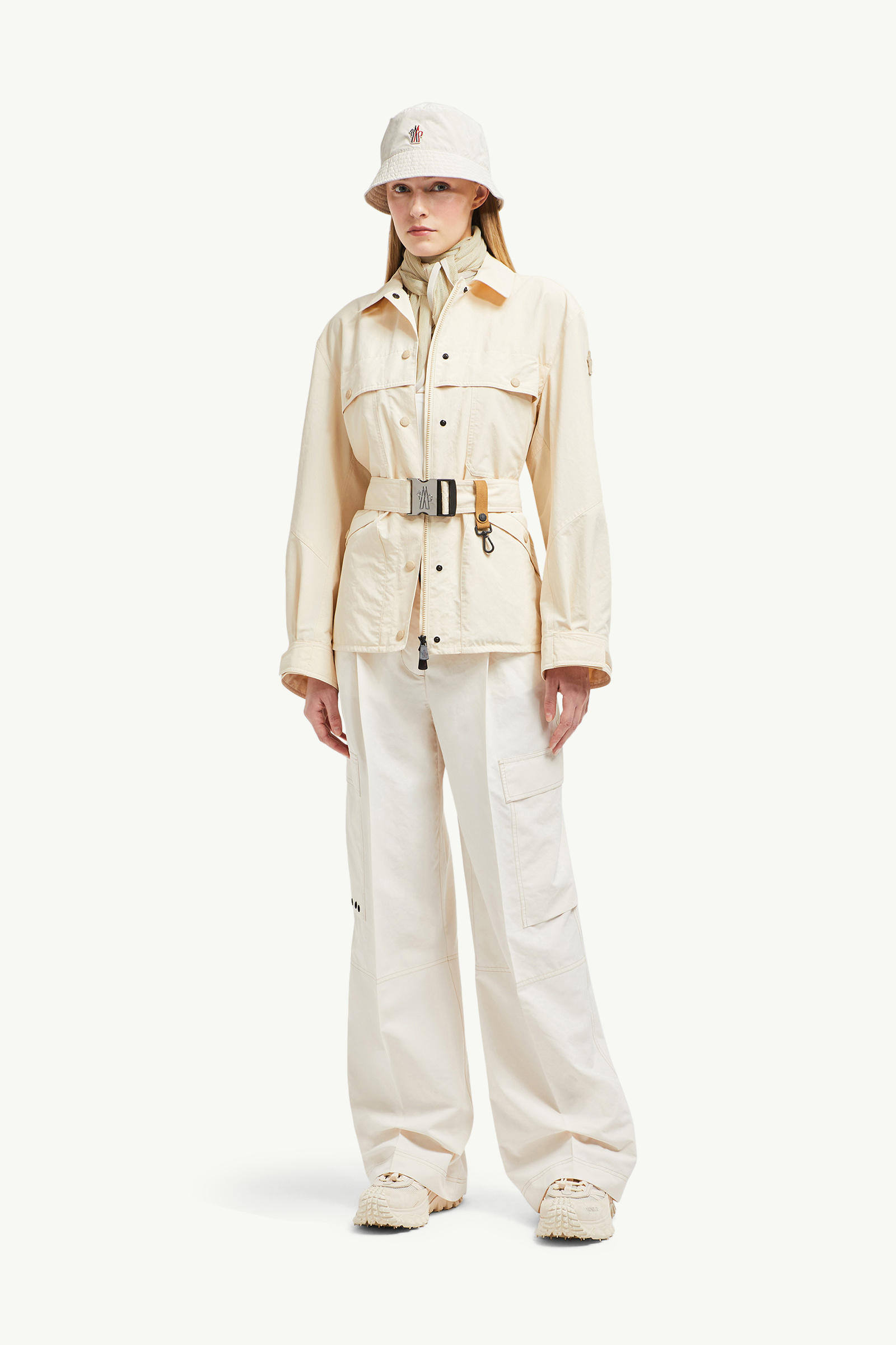 Technical Froissé Trousers Women White Moncler 0