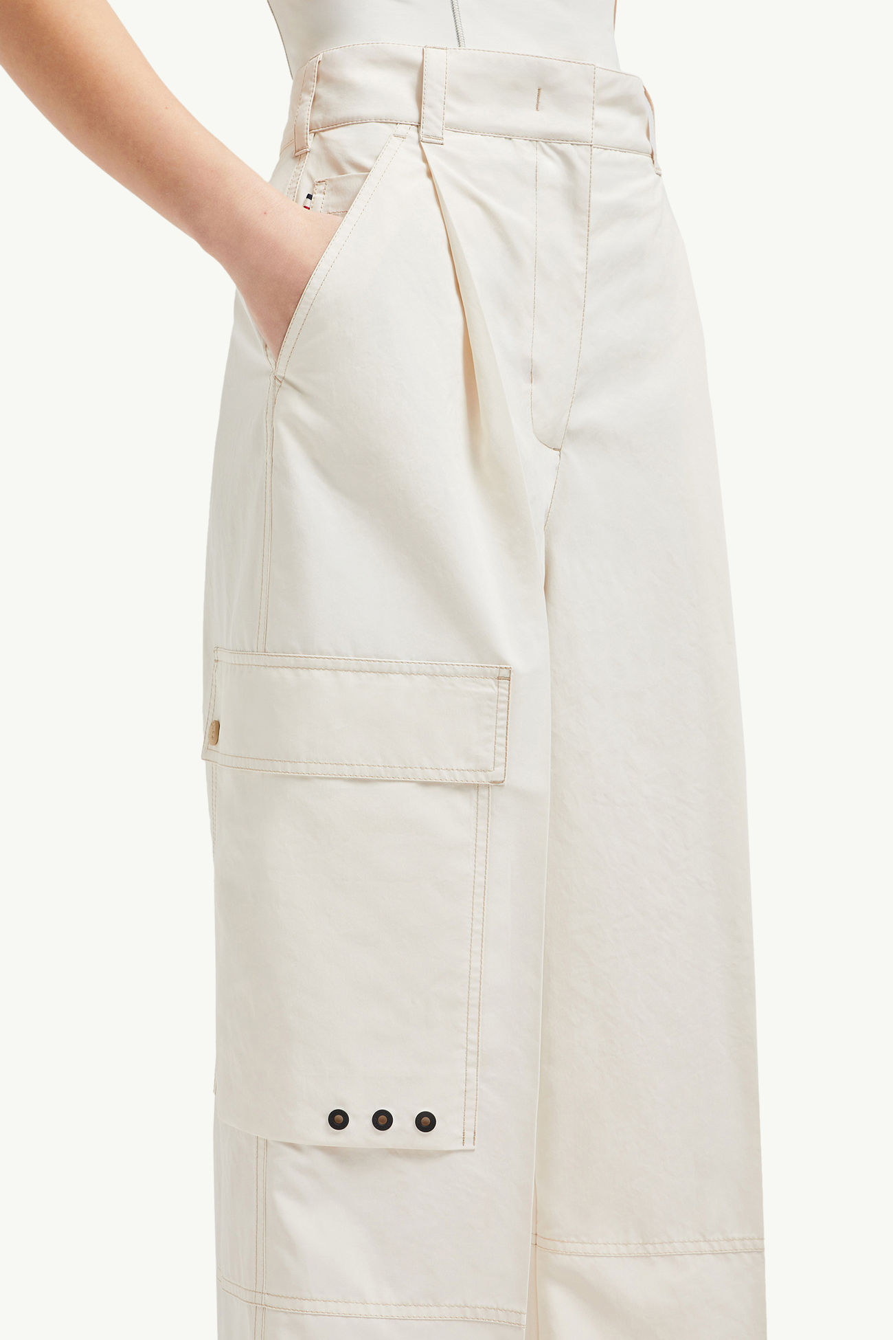 Pantalones de froissé técnico Mujer Blanco Moncler 5