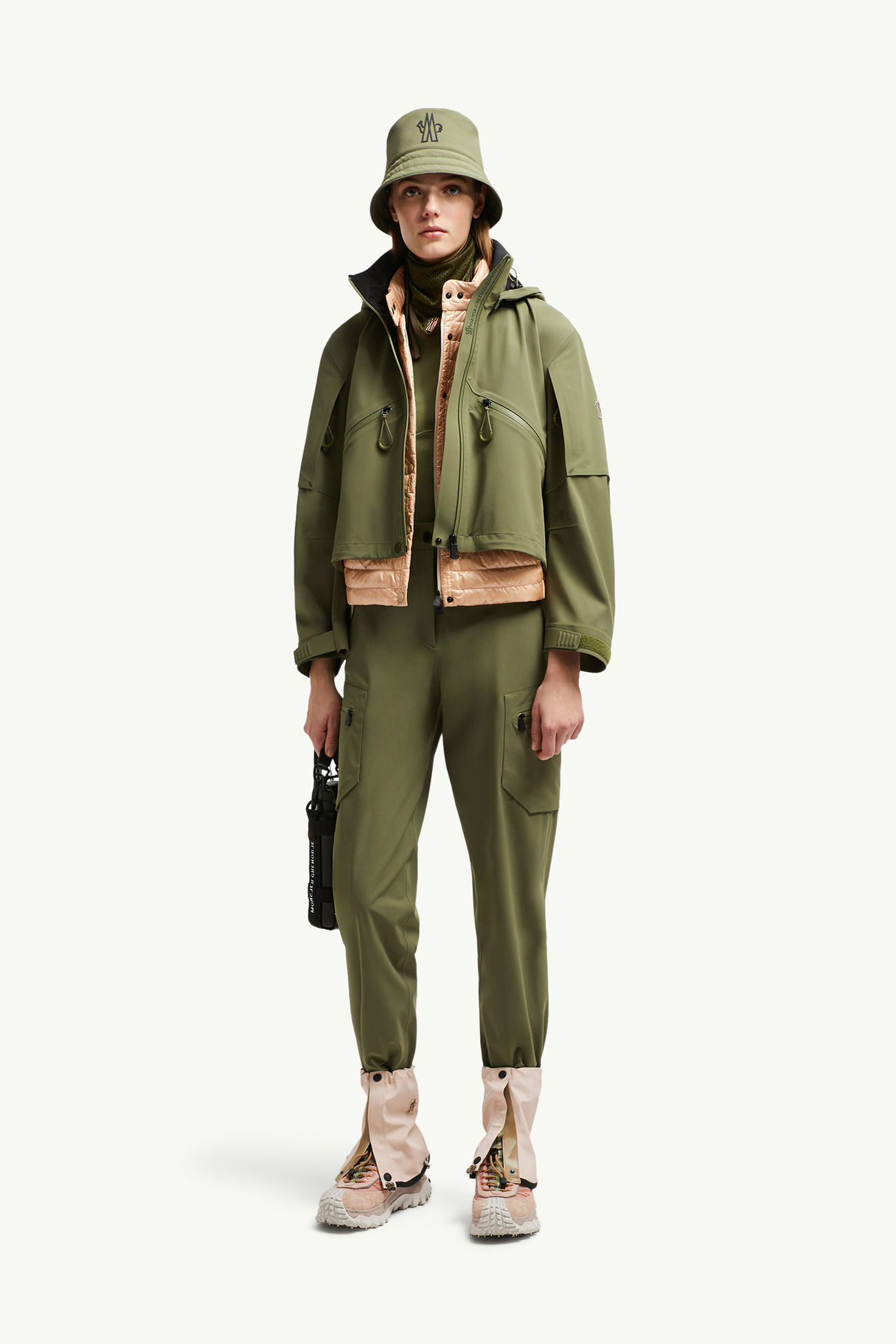 Hard Shell Trousers Women Olive Green Moncler 0