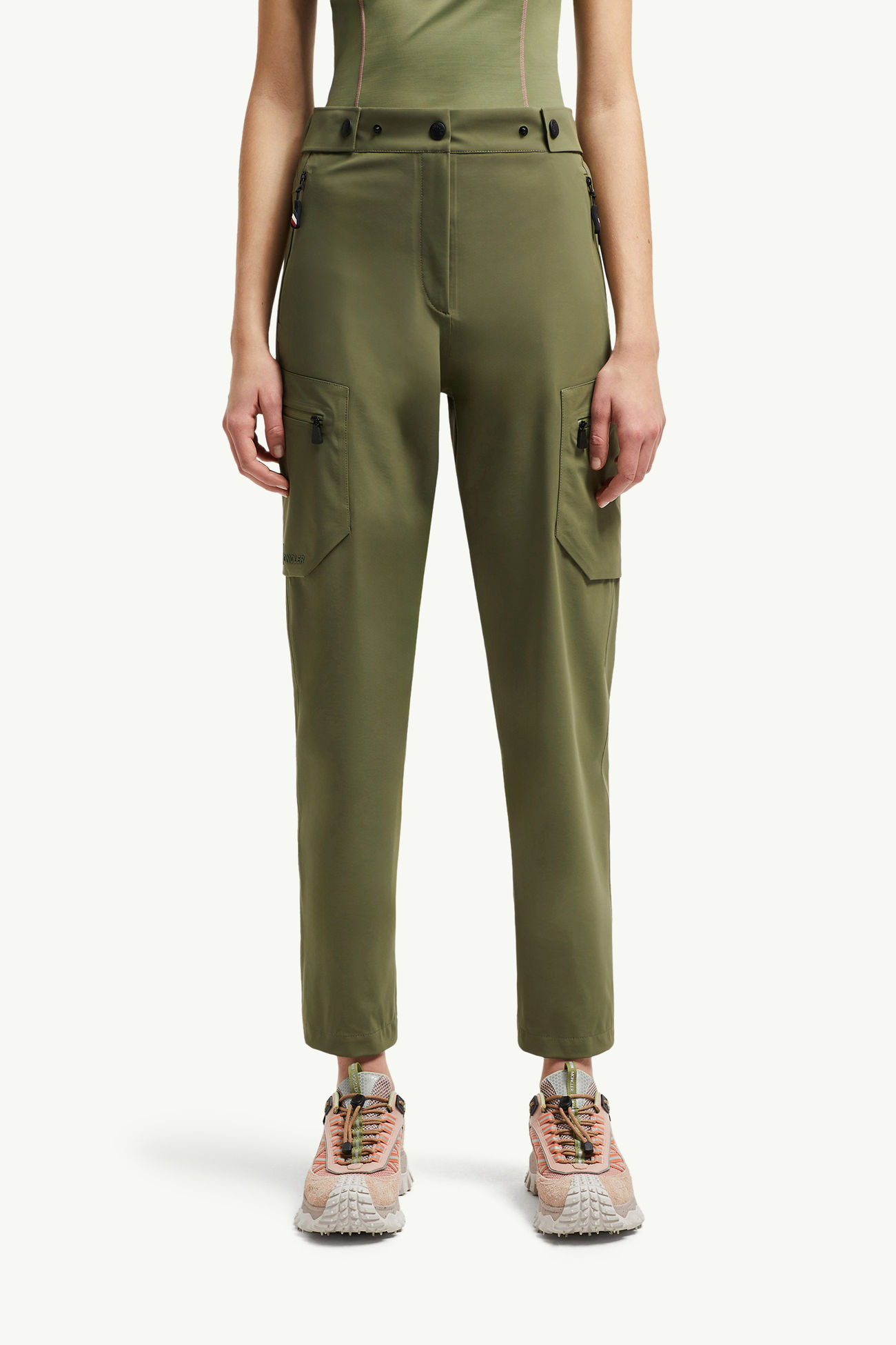 Hard Shell Trousers Women Olive Green Moncler 3