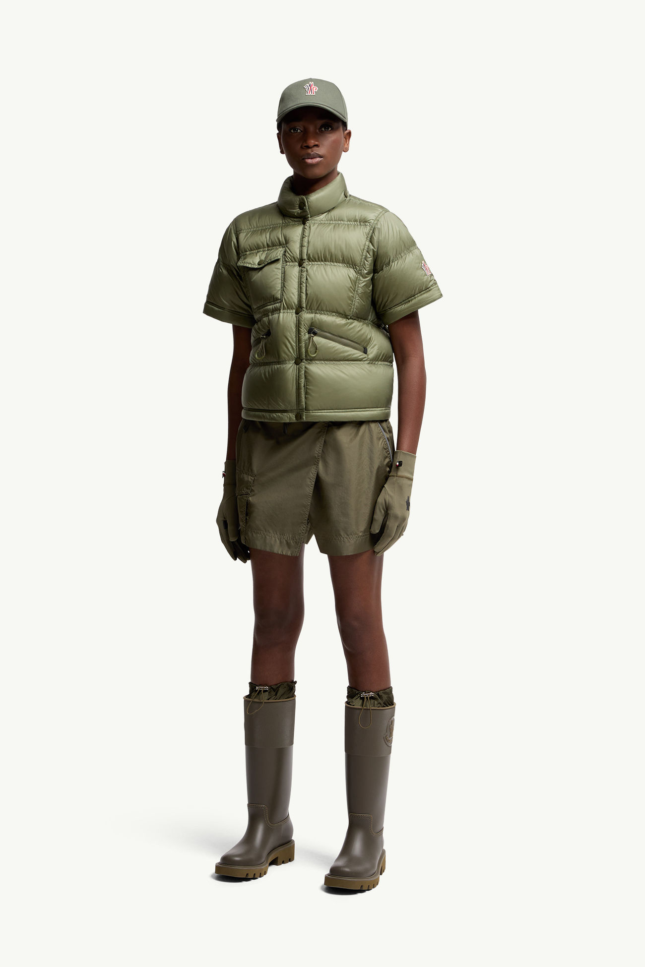 Mini skort con cintura Donna Verde Oliva Moncler 0