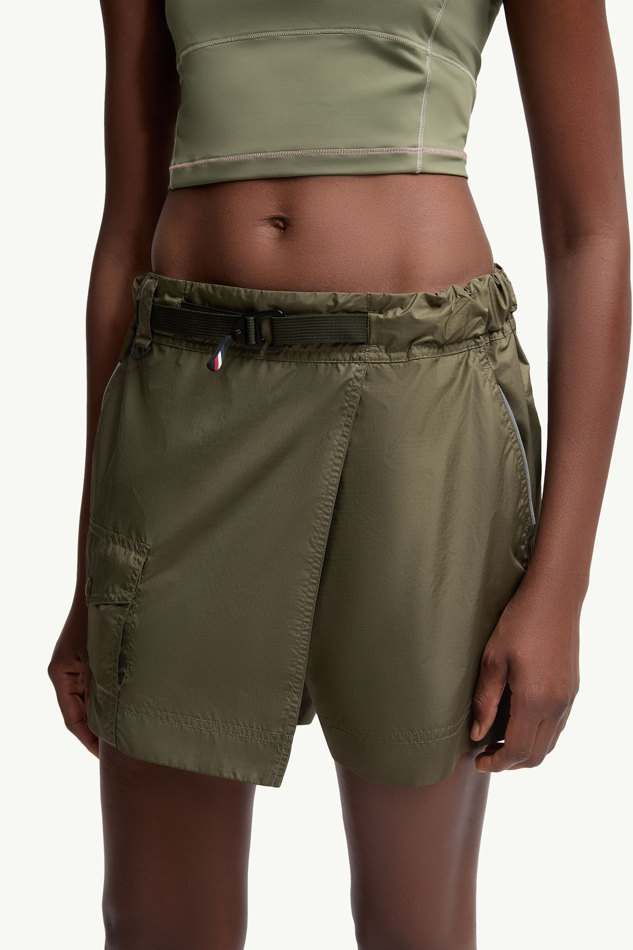 Mini skort con cintura Donna Verde Oliva Moncler 1
