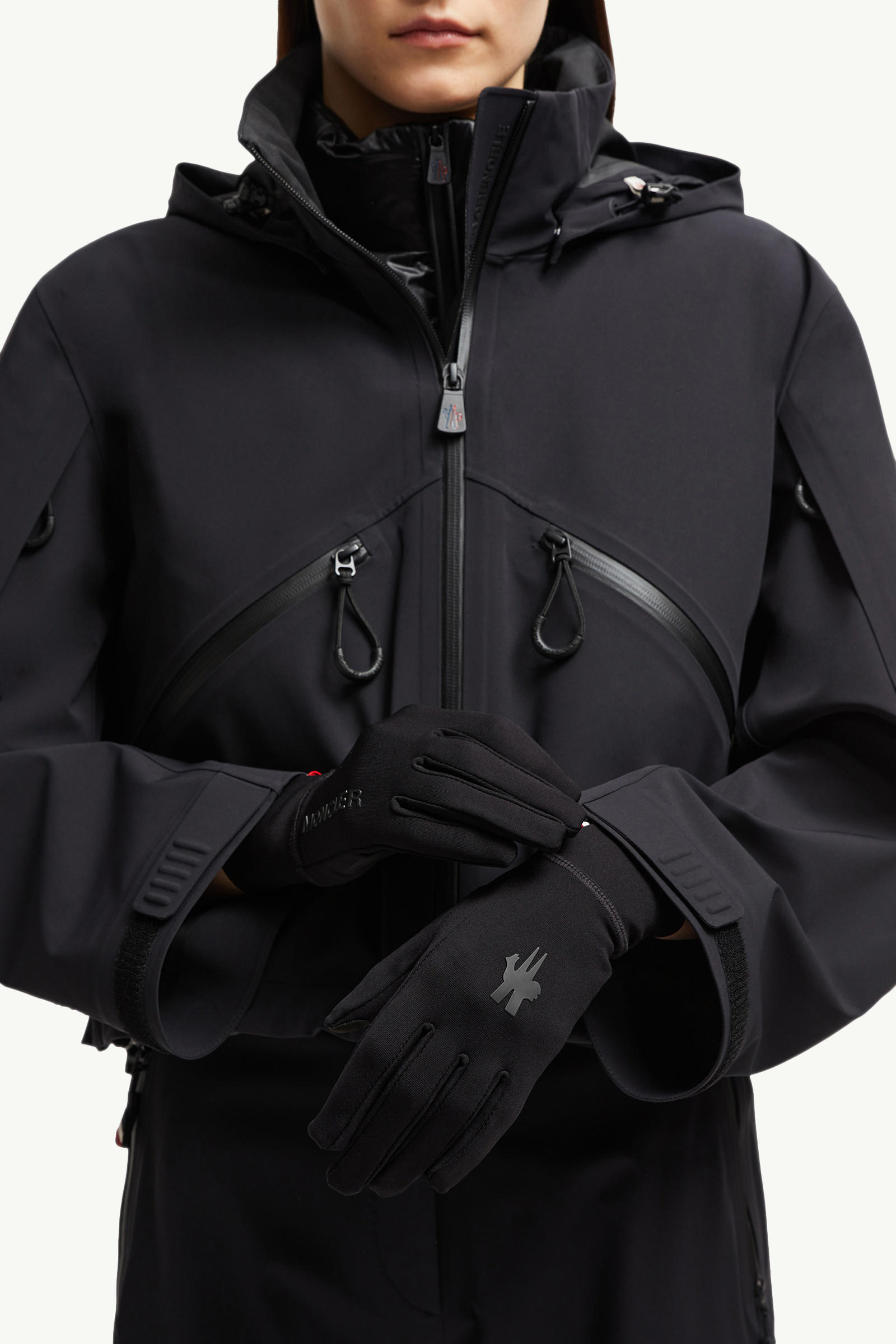 Touch Screen Gloves Women Black Moncler 1