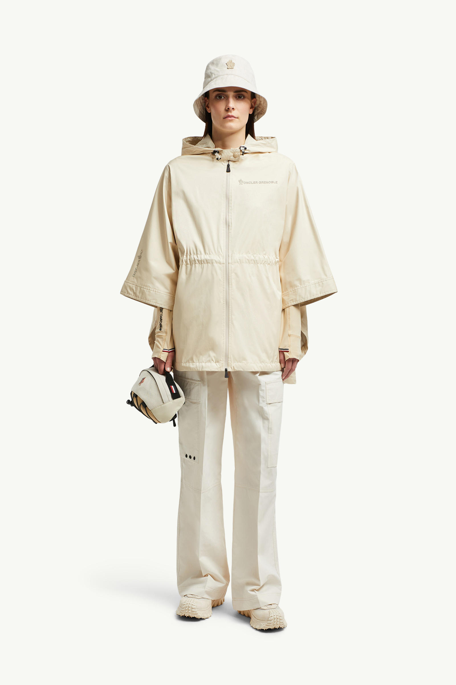 Vorassy Packable Hooded Cape Women Ochre Yellow Moncler 0