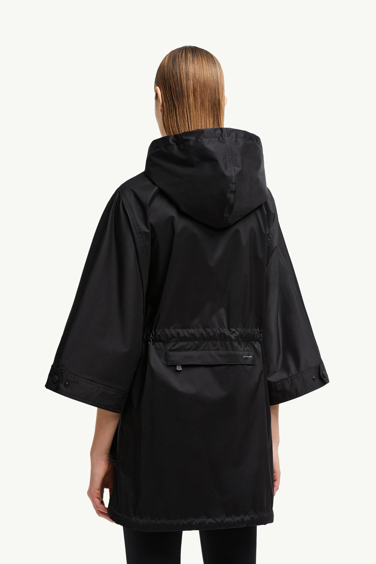 Vorassy Packable Hooded Cape Women Black Moncler 4