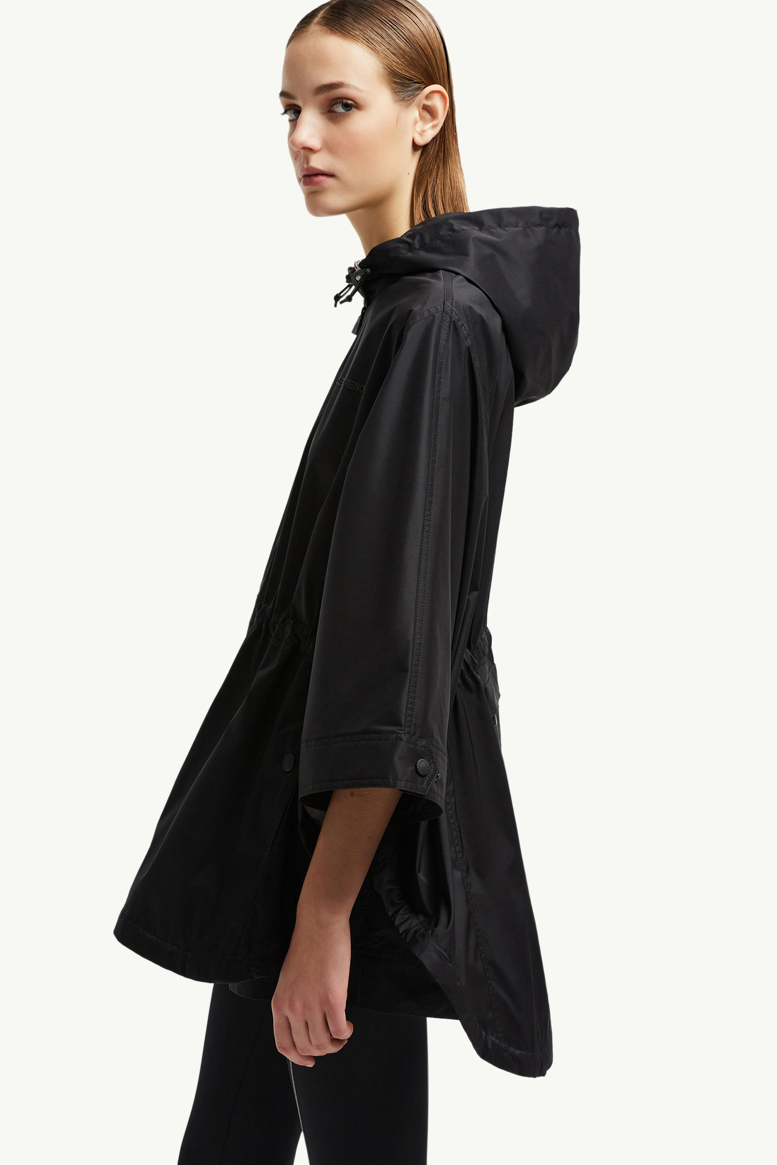 Vorassy Packable Hooded Cape Women Black Moncler 7