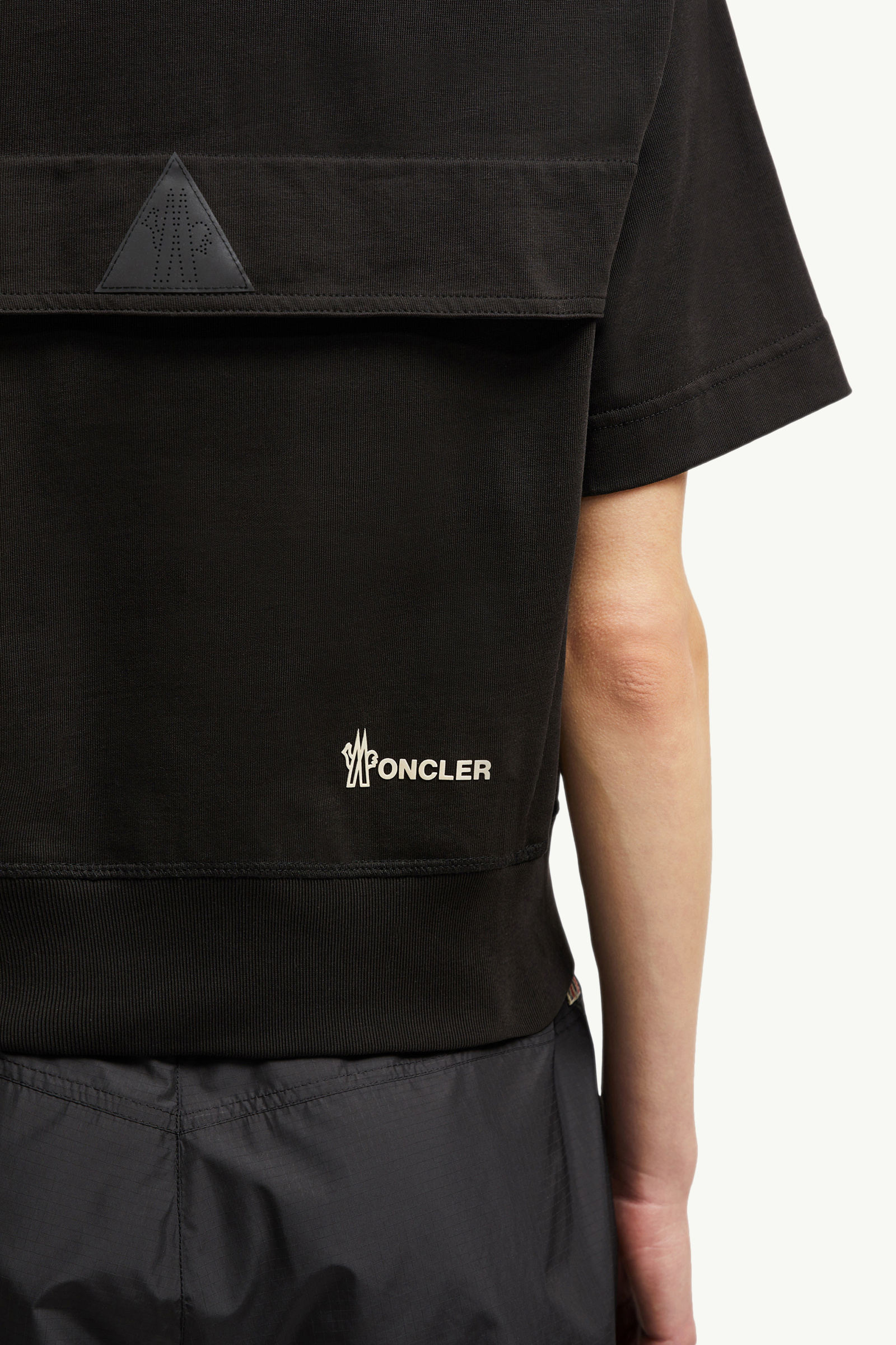 Logo Patch Cotton Polo Shirt Women Black Moncler 6
