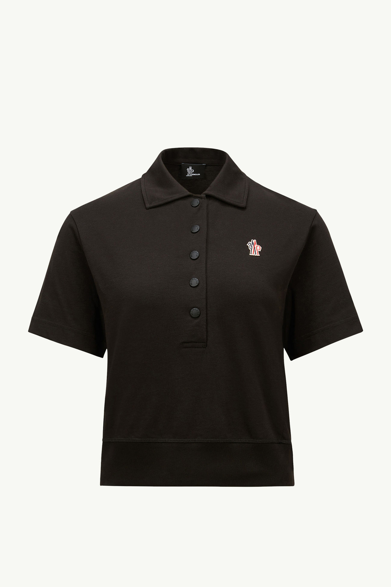 Polo de algodón con parche con logotipo Mujer Negro Moncler 2