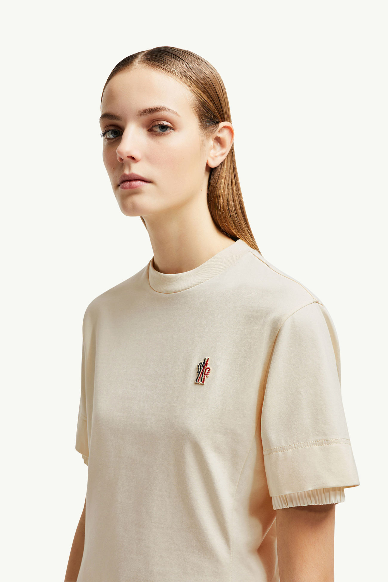 女士标识贴片棉质T恤 女士 象牙白 Moncler 1