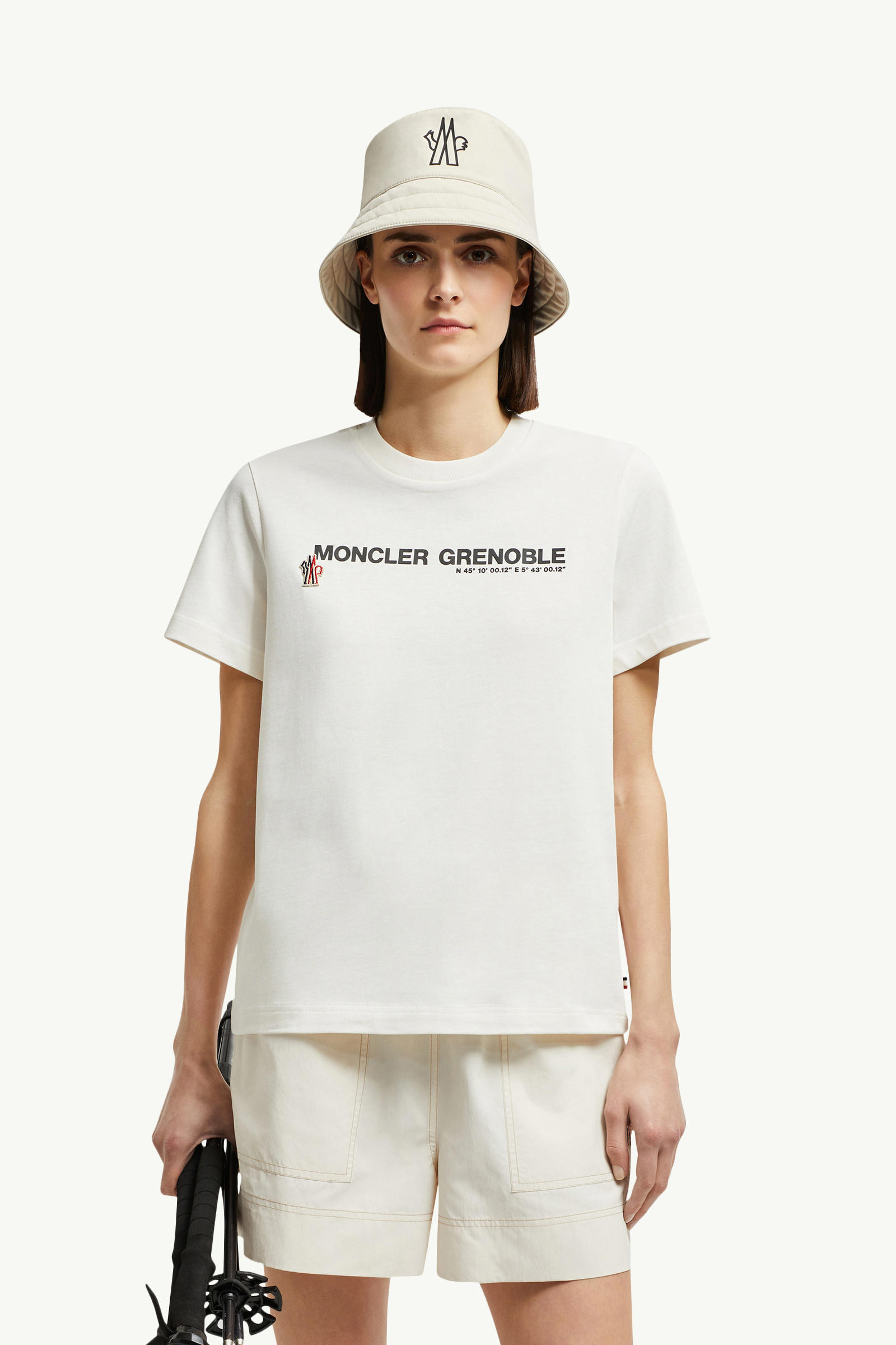 Logo Cotton T-Shirt Women White Moncler 0