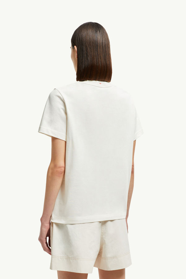 Logo Cotton T-Shirt Women White Moncler 4
