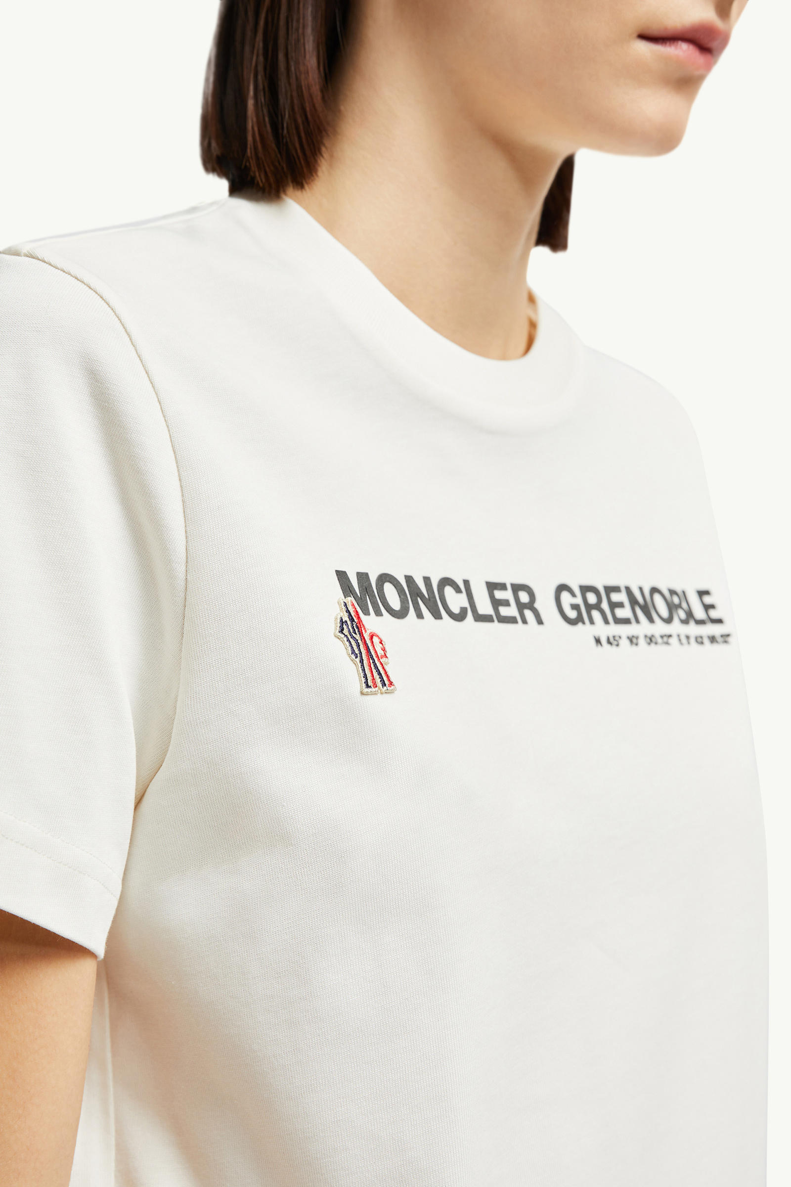 Logo Cotton T-Shirt Women White Moncler 5