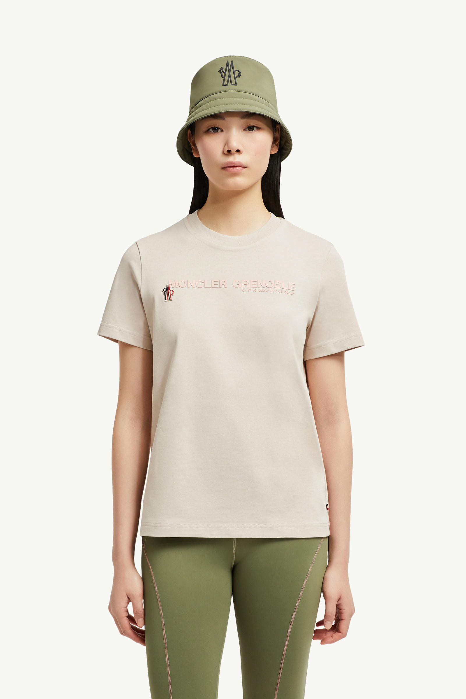 Logo Cotton T-Shirt Women Light Pink Moncler 0