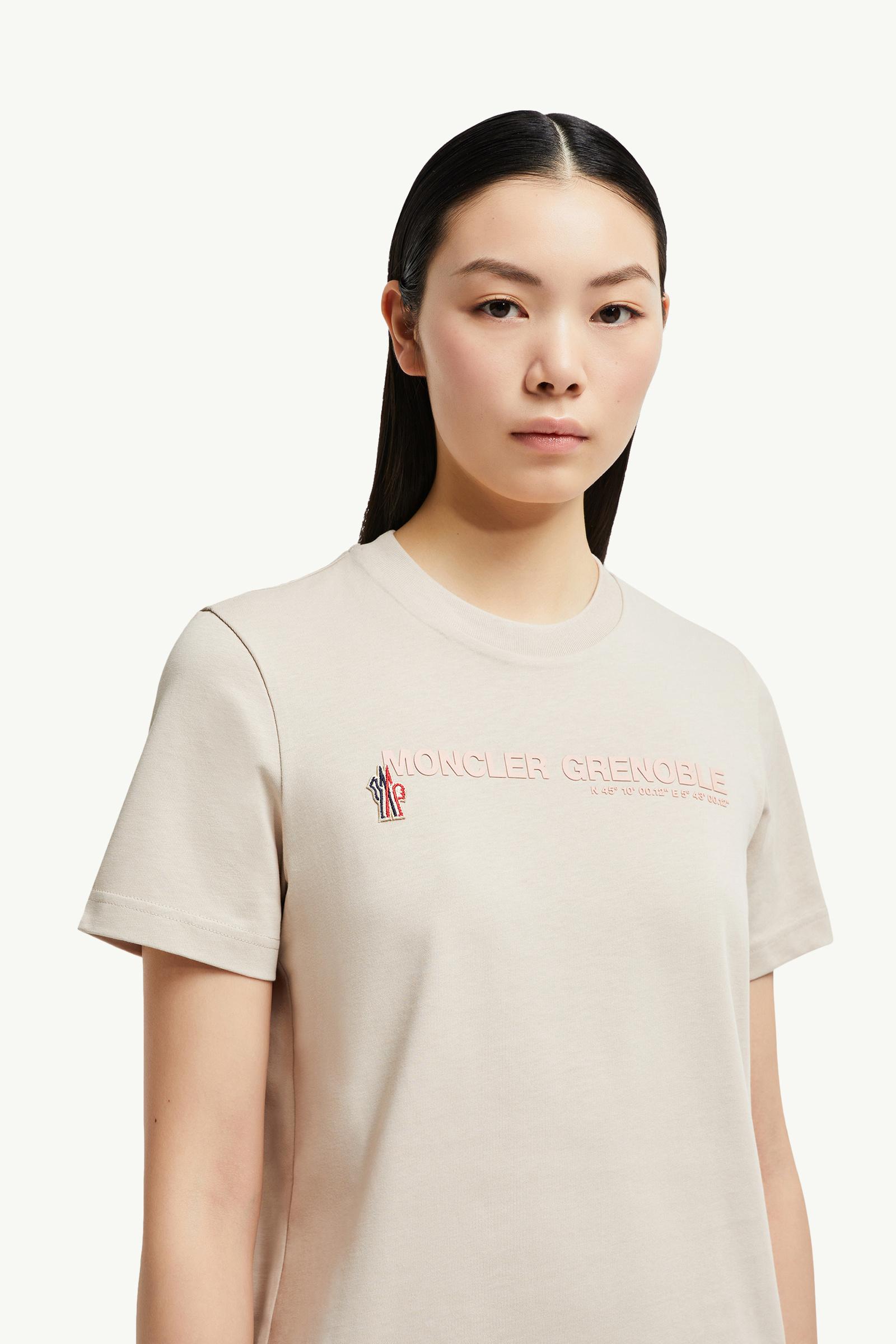 Logo Cotton T-Shirt Women Light Pink Moncler 1