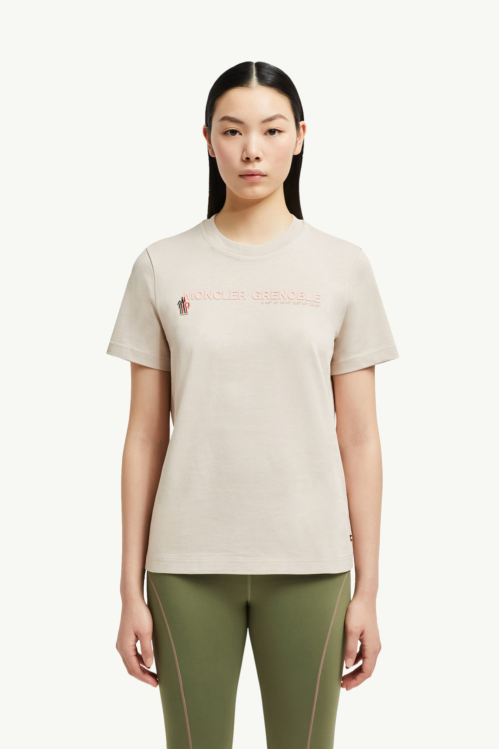 Logo Cotton T-Shirt Women Light Pink Moncler 3