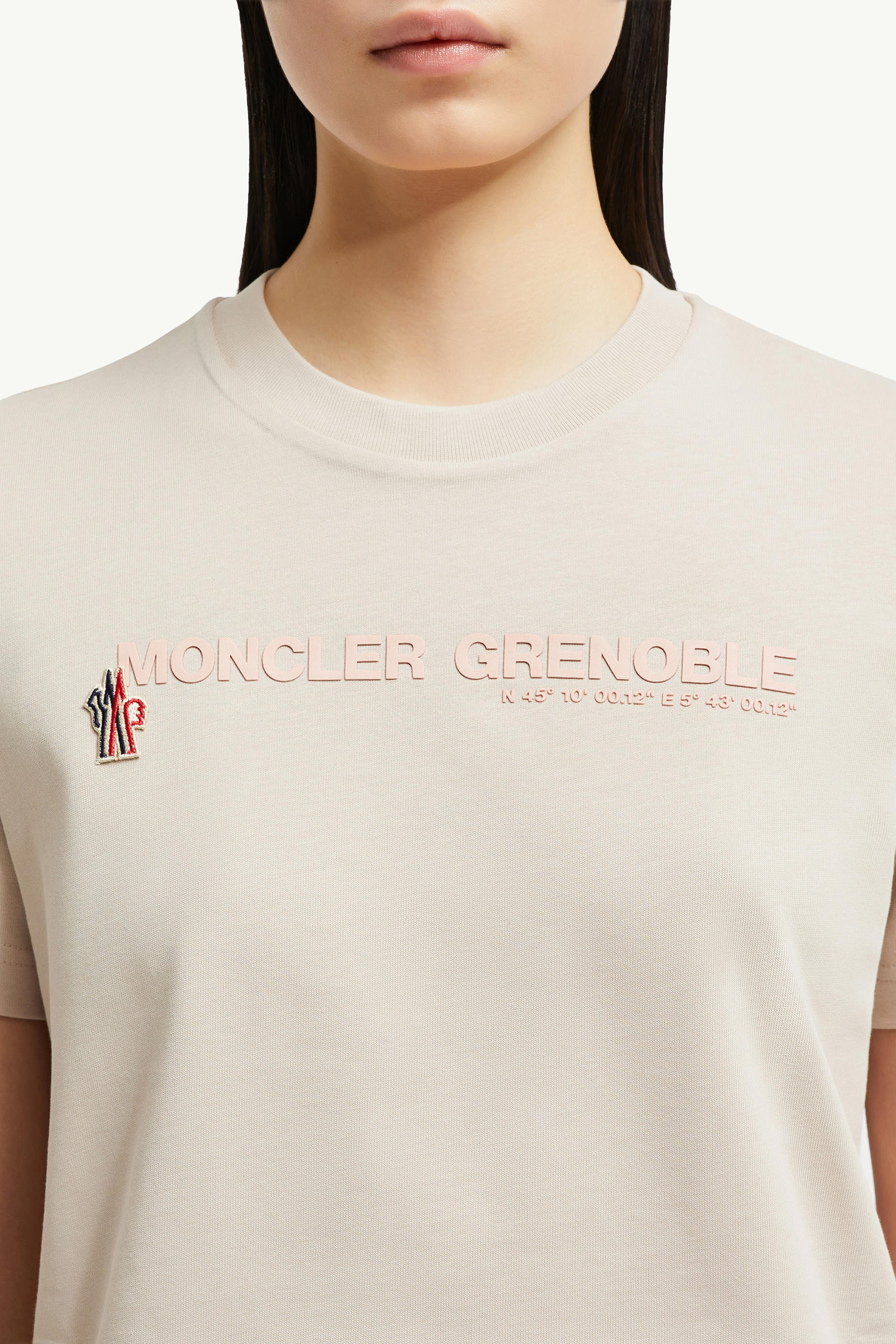 Logo Cotton T-Shirt Women Light Pink Moncler 5