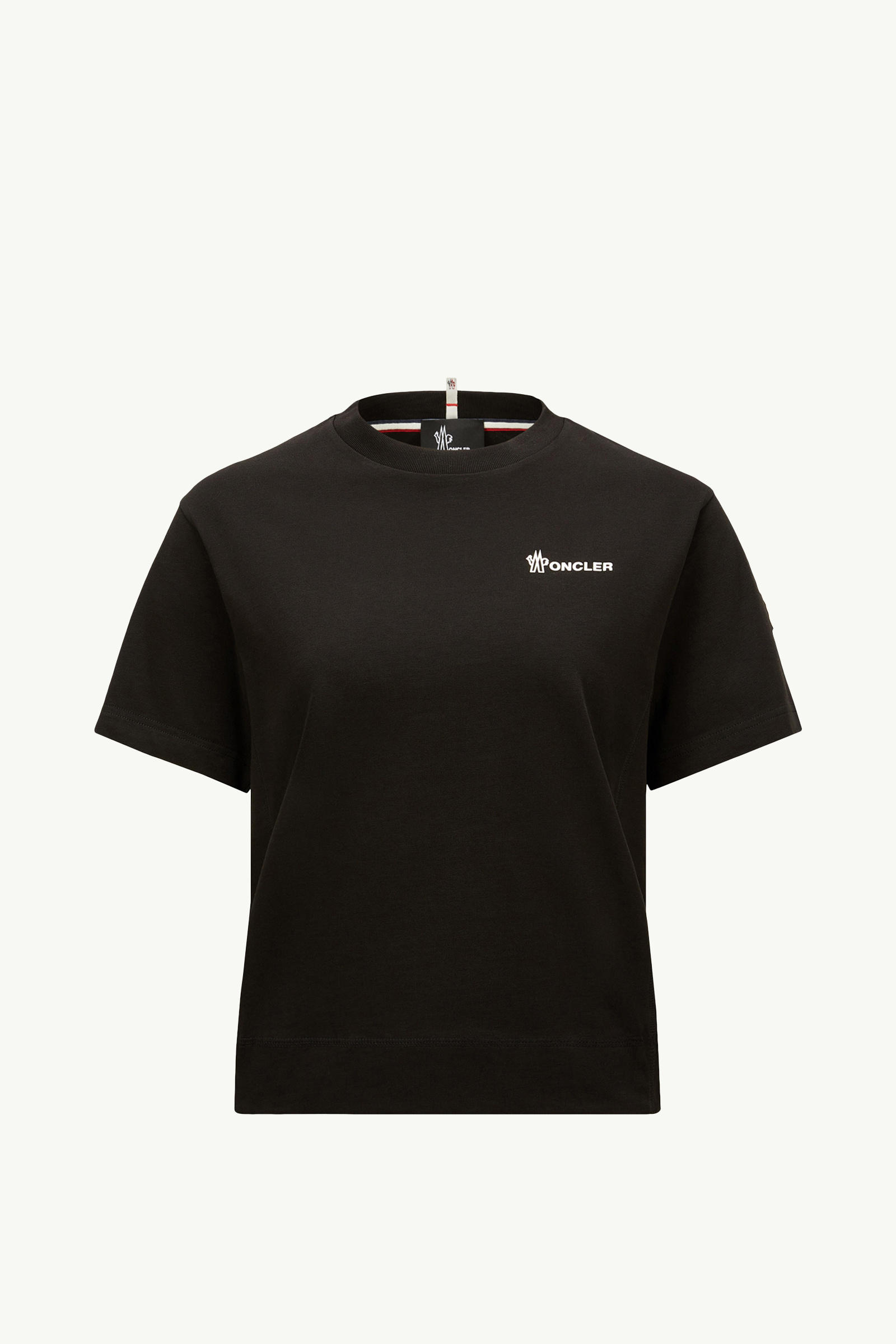 Embossed Logo Cotton T-Shirt Women Black Moncler 2