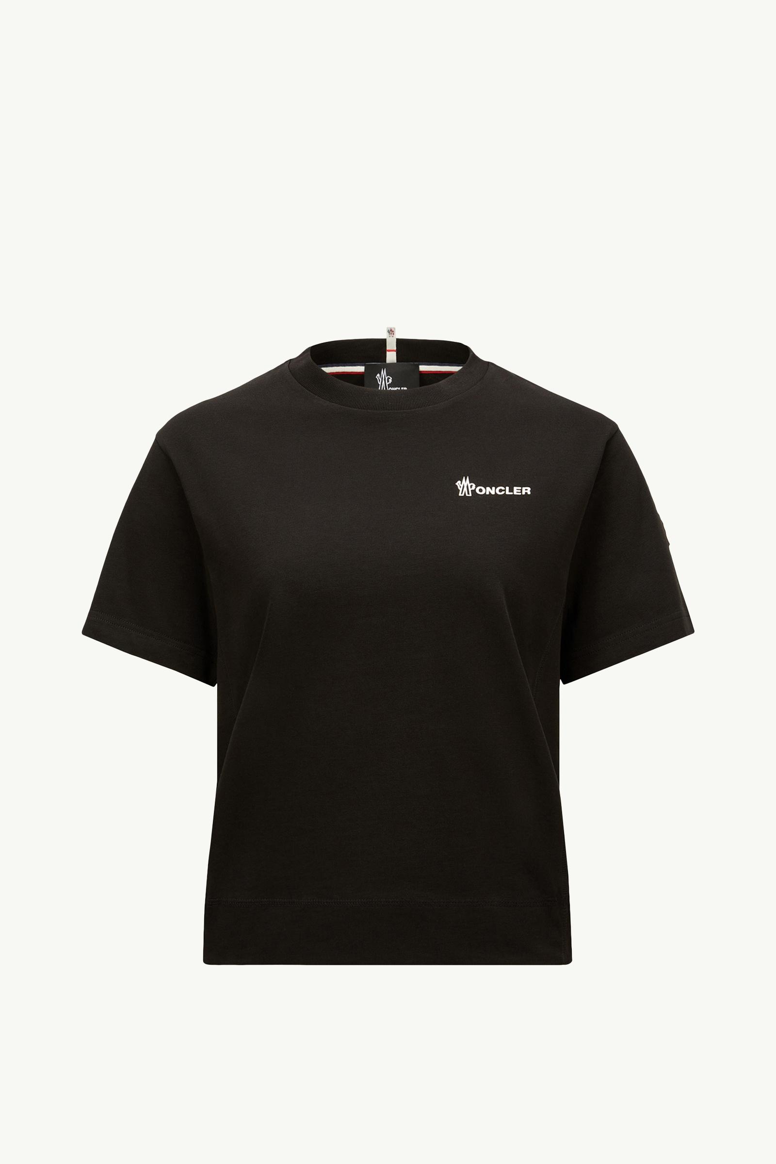 ［新品同様］モンクレール　レディース　Tシャツ　ブラック ブラック Tシャツ : トップ＆Tシャツ 向けの レディース