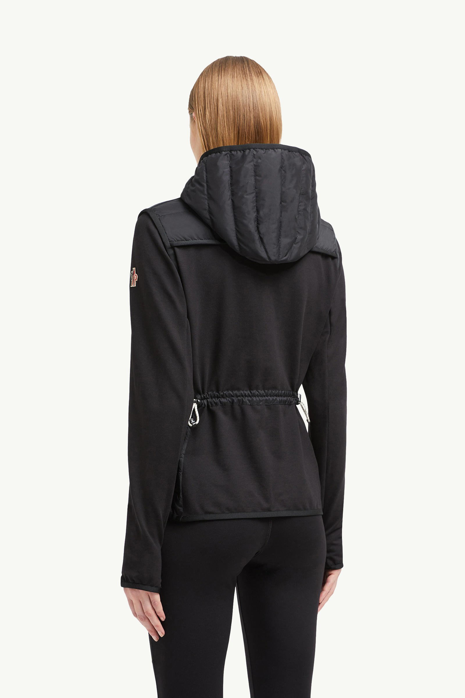 夾層拉鏈棉質連帽衫 女士 黑色 Moncler 4