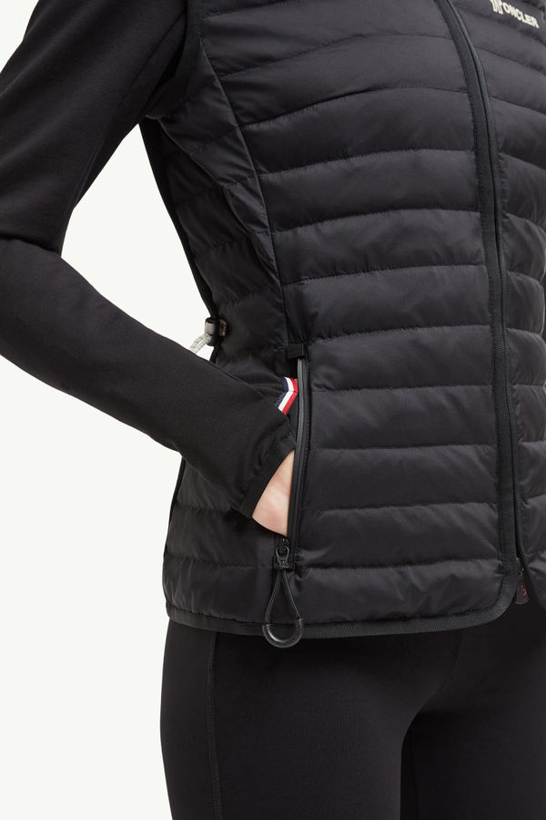 Kapuzenpullover mit Reißverschluss aus wattierter Baumwolle Damen Schwarz Moncler 5