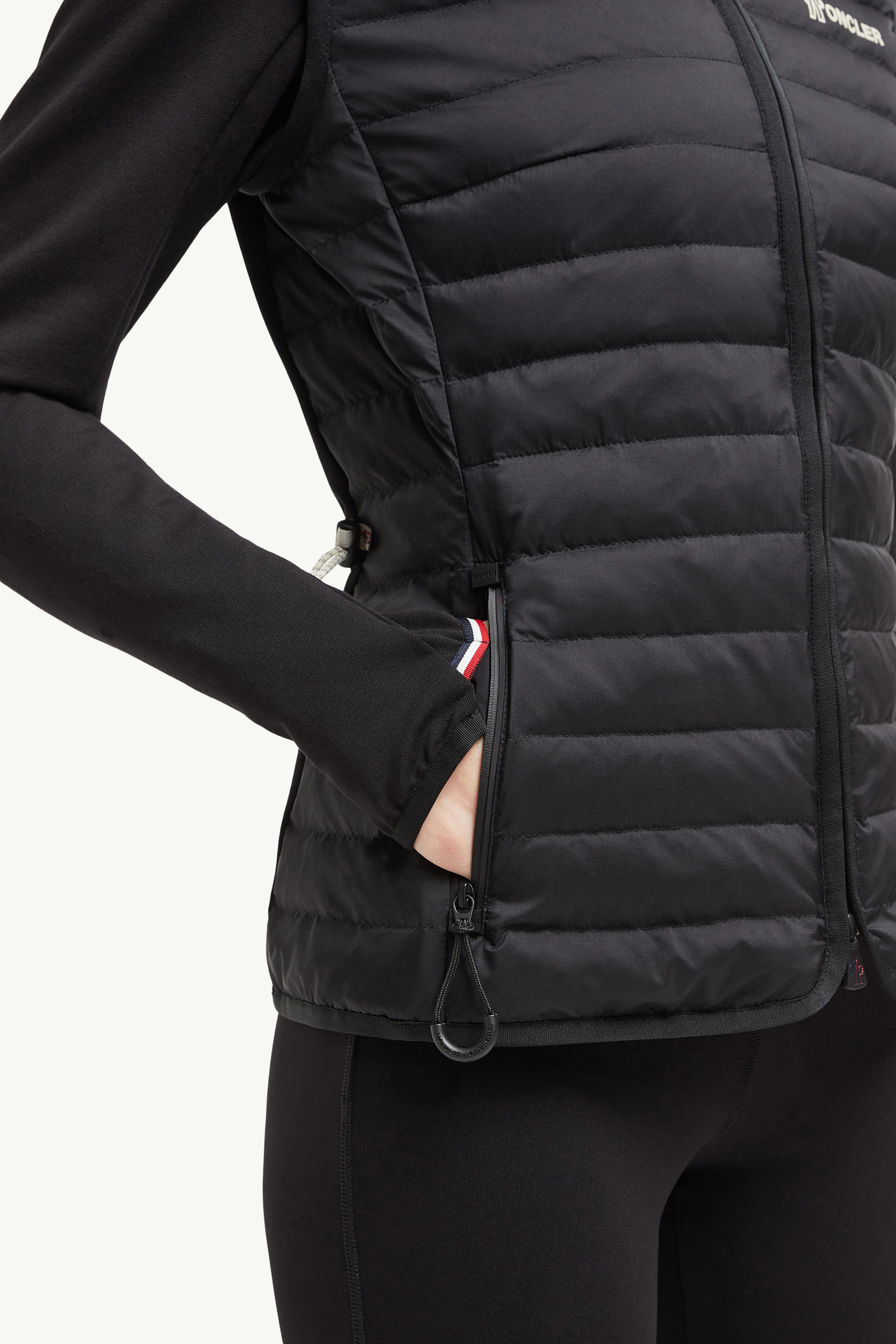 夾層拉鏈棉質連帽衫 女士 黑色 Moncler 5