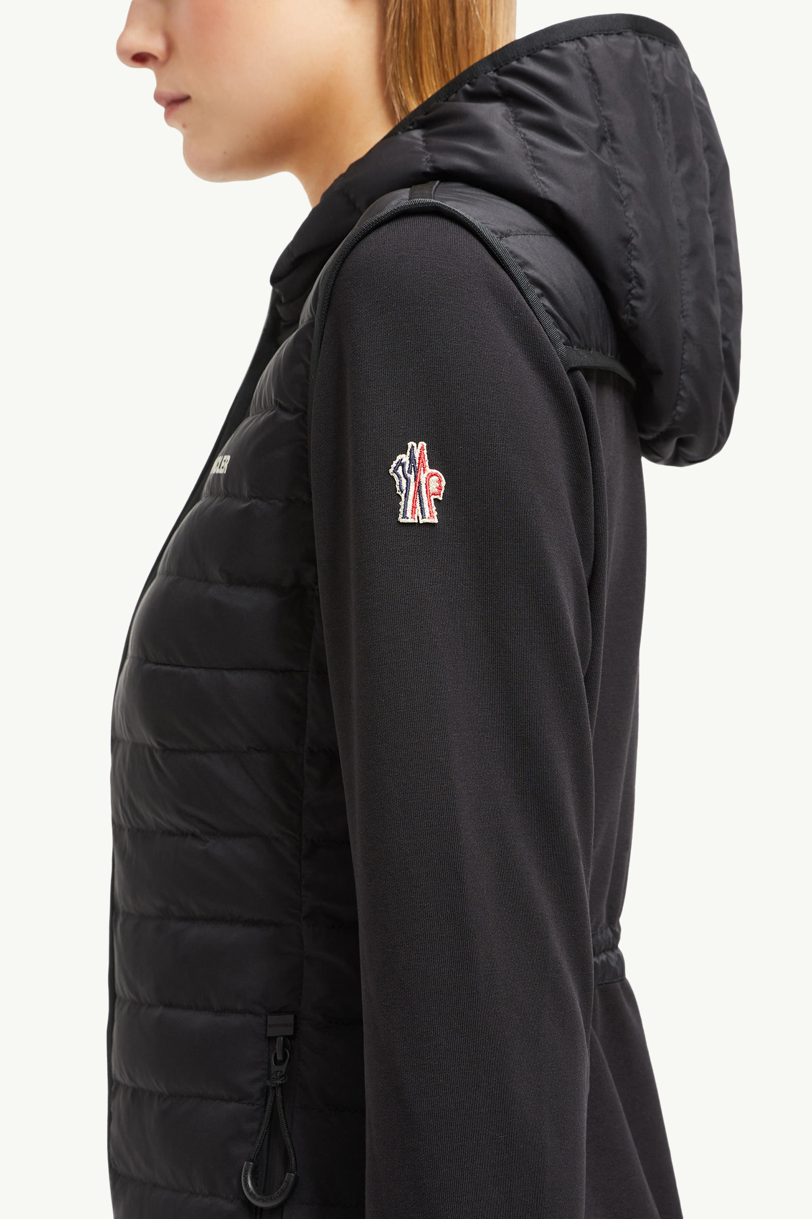 夾層拉鏈棉質連帽衫 女士 黑色 Moncler 6