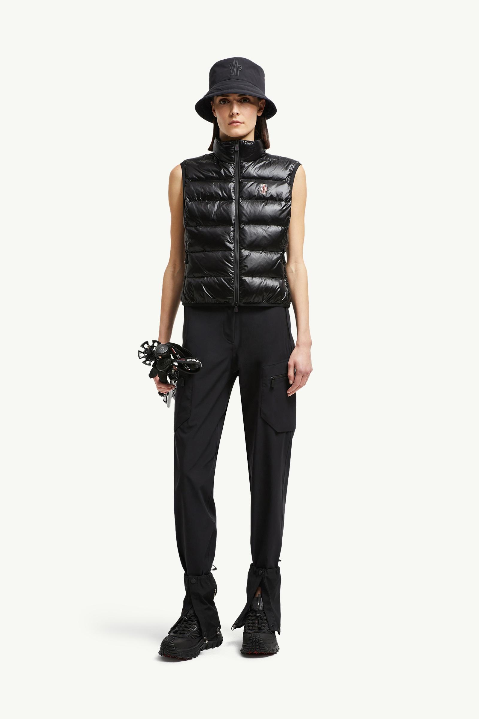 Black Padded Zip-Up Jersey Gilet - Vests for Women | Moncler LT