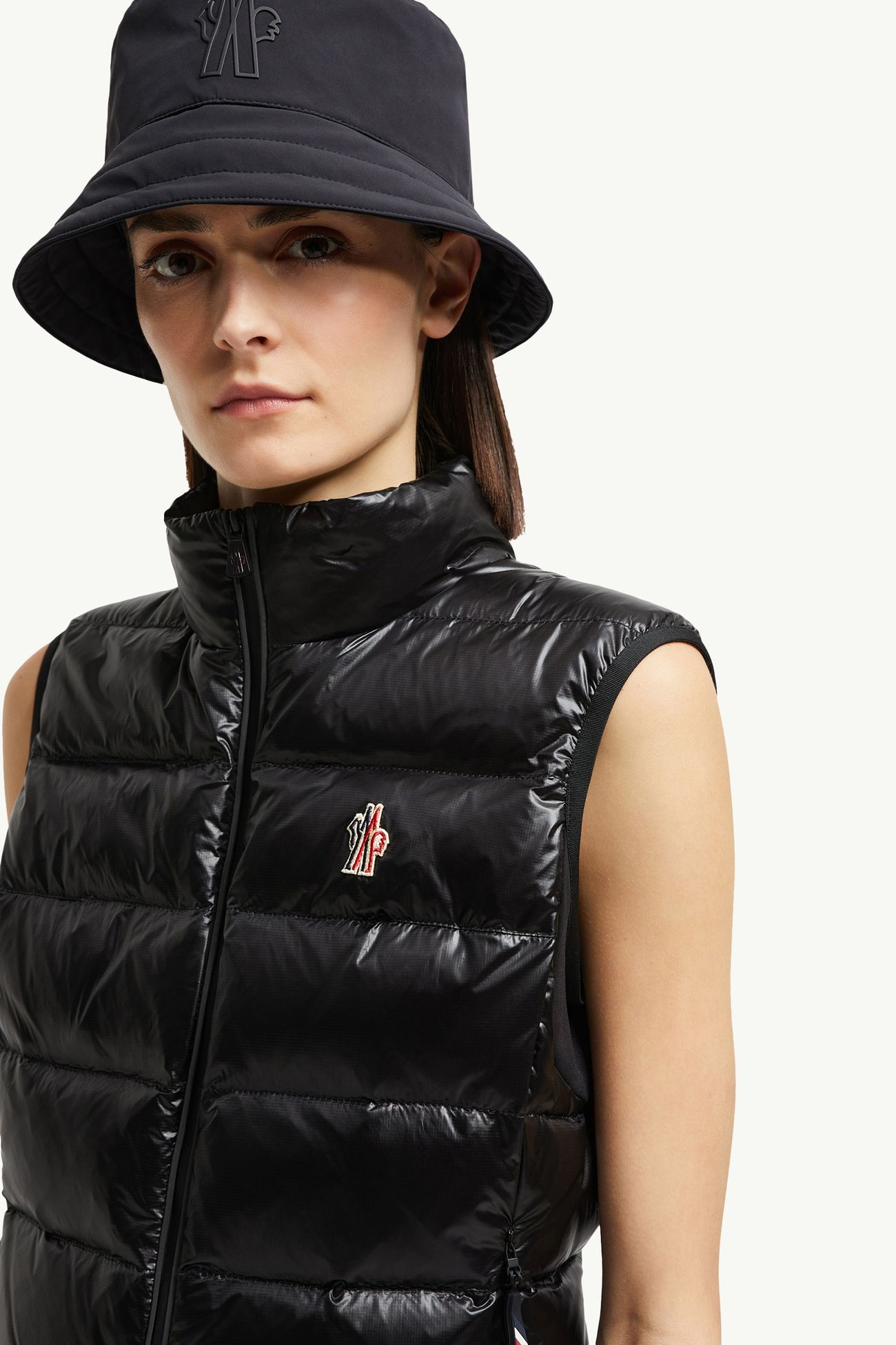 女士加衬拉链平纹针织马甲 女士 黑色 Moncler 1