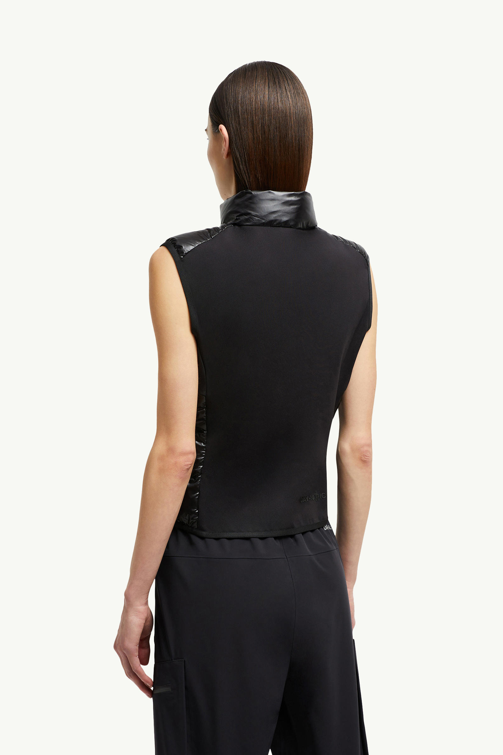 Padded Zip-Up Jersey Gilet Women Black Moncler 4