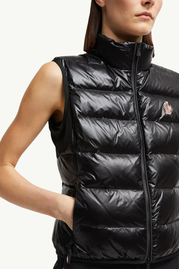 Gepolsterte Jersey-Weste mit Reißverschluss Damen Schwarz Moncler 5