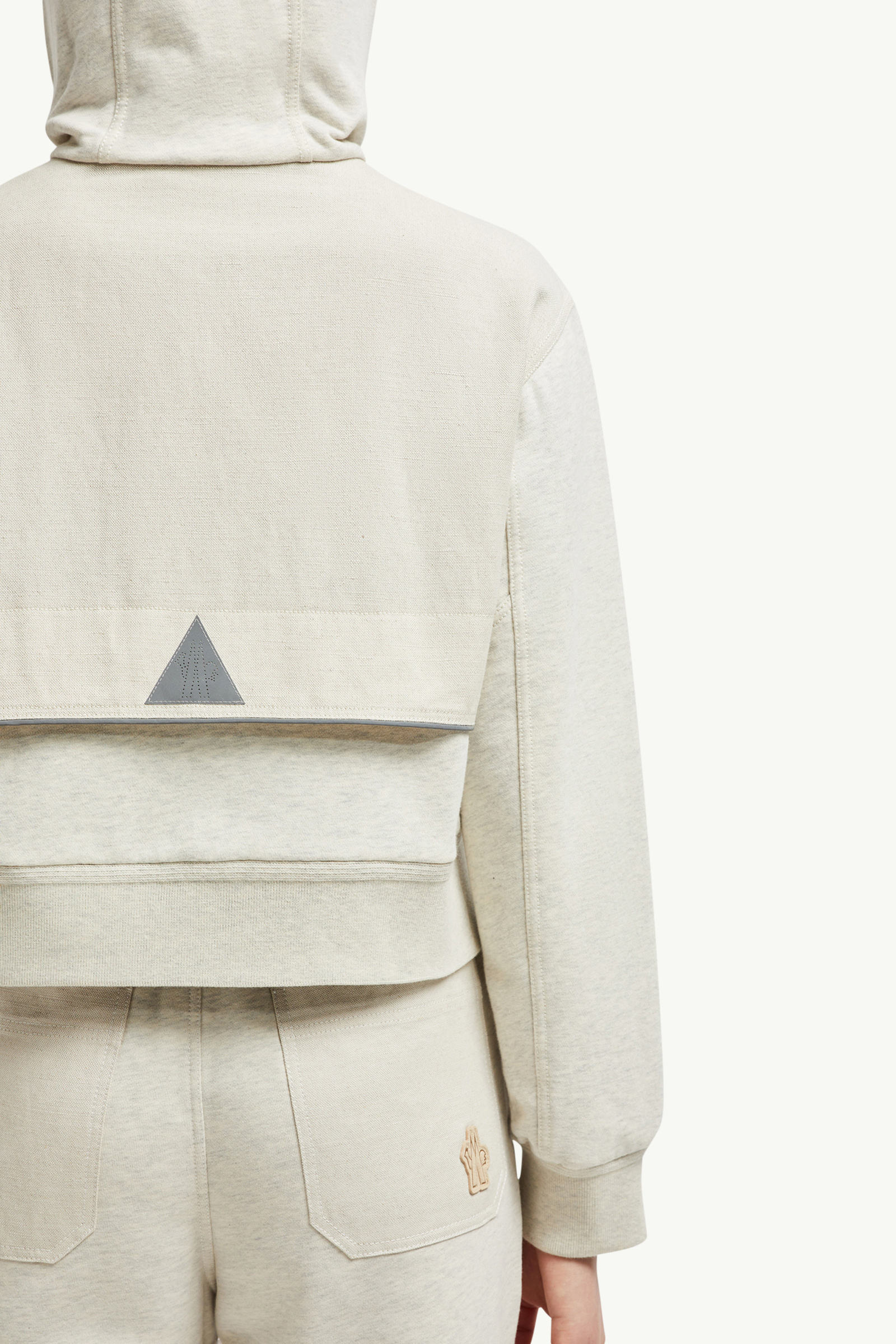 Cotton & Linen Zip-Up Hoodie Women Ice Gray Moncler 6