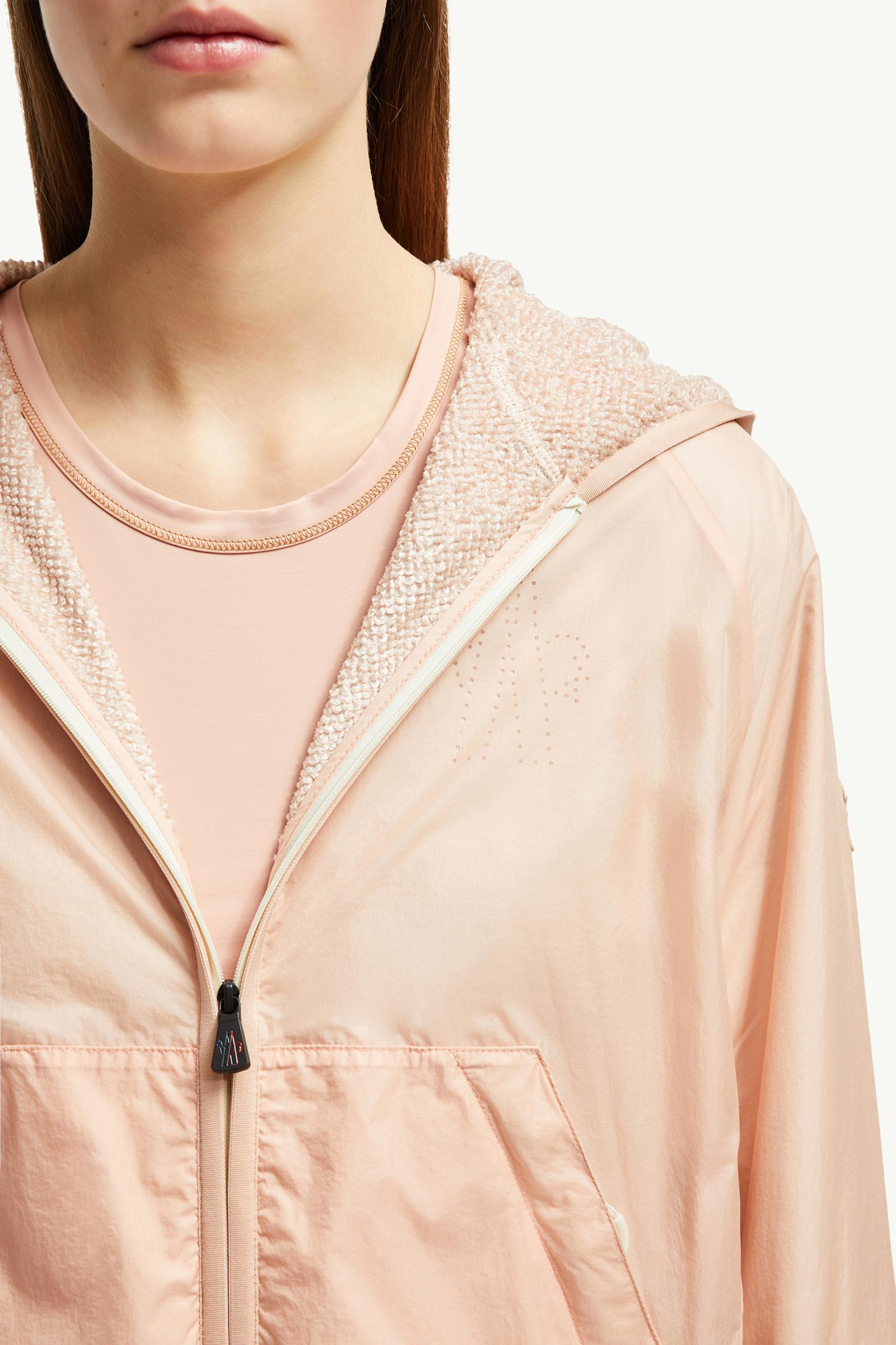 MONCLER薄いピンクの透け感パーカー・ブルゾン Pink Logo Hoodie - Sweatshirts for Women | Moncler US