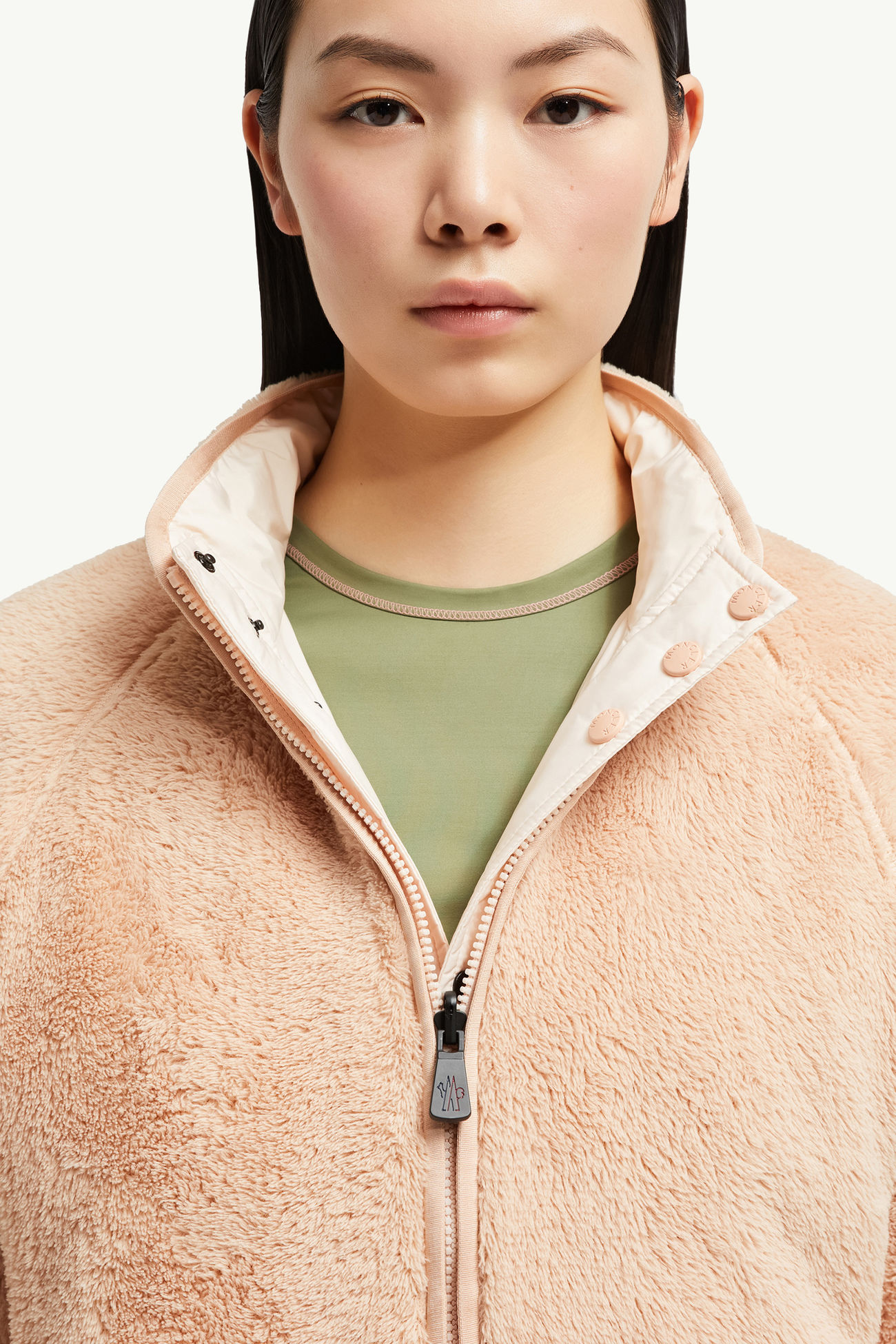 女士双面Polartec®拉链卫衣 女士 浅粉色 Moncler 6