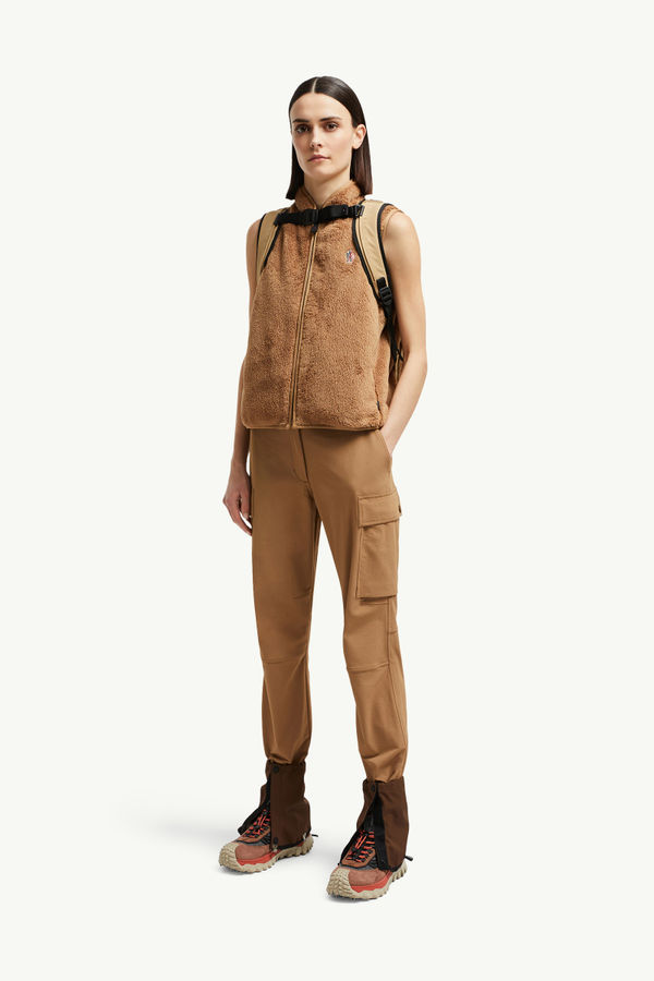 Gilet zippé réversible en Polartec® Femmes Beige Chameau Moncler 0