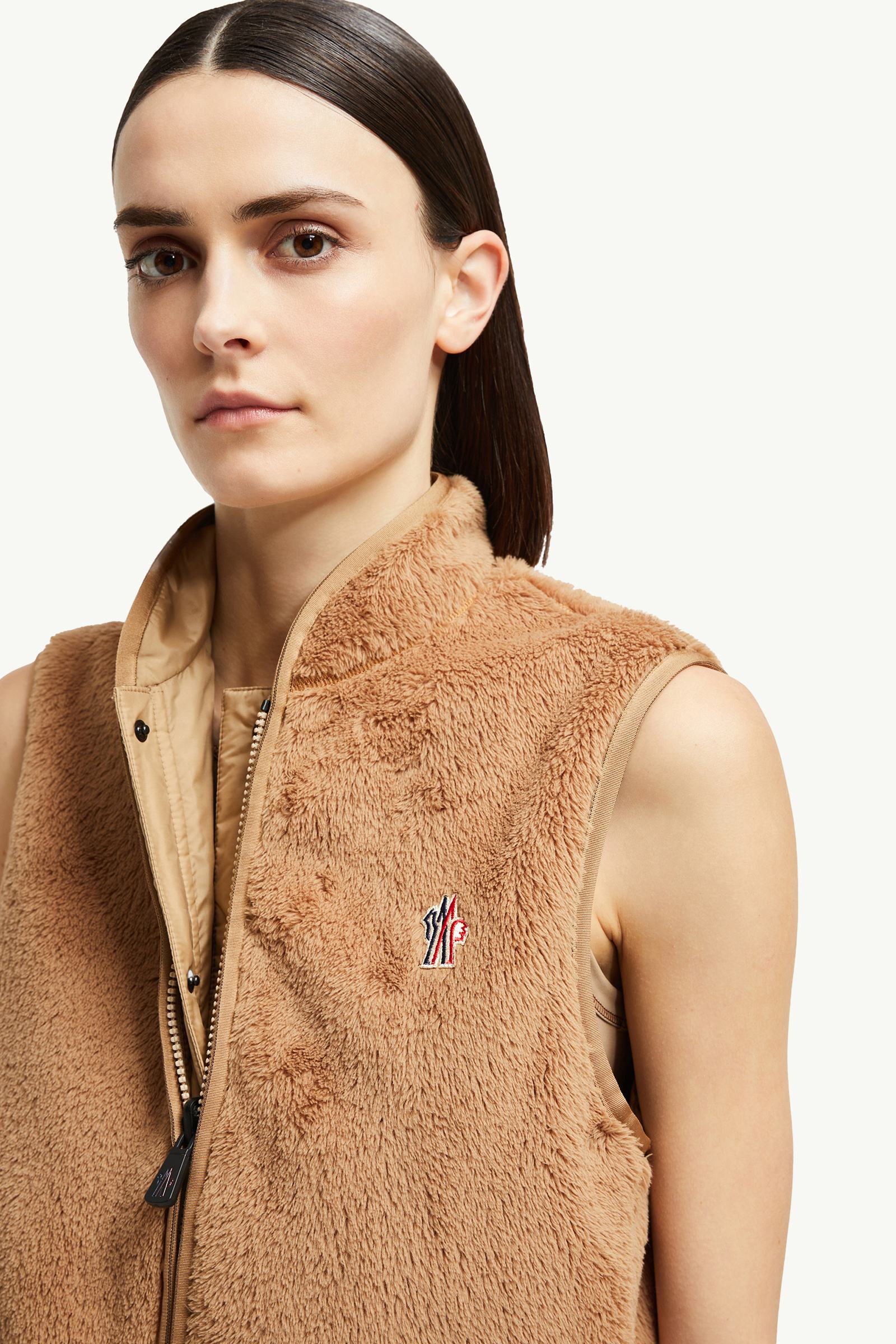 Reversible Polartec® Zip-Up Gilet Women Camel Beige Moncler 1