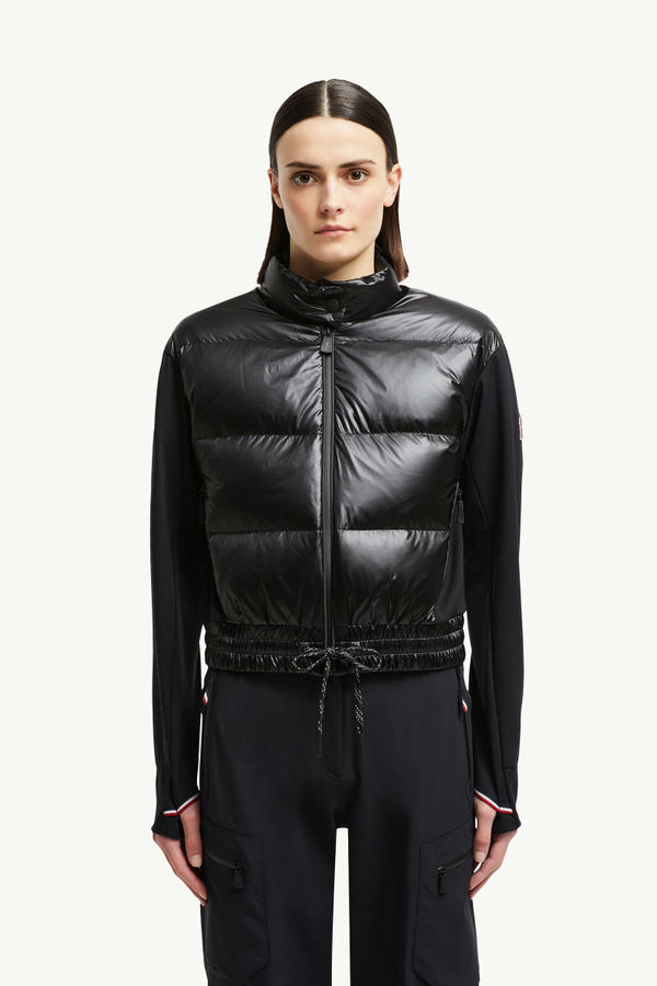 Padded Zip-Up Jersey Cardigan Women Black Moncler 3