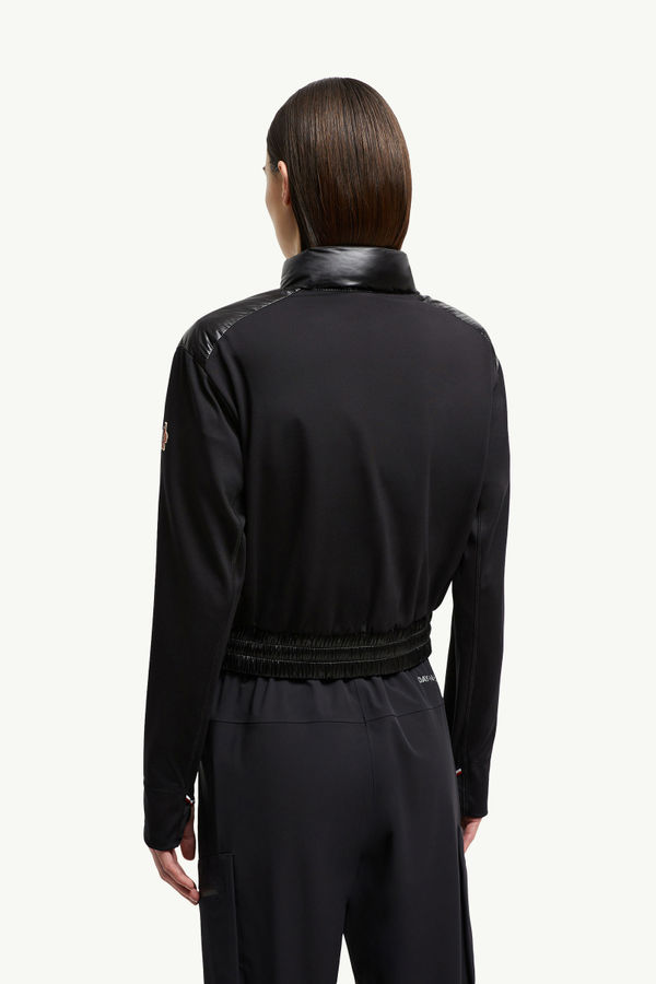 Padded Zip-Up Jersey Cardigan Women Black Moncler 4