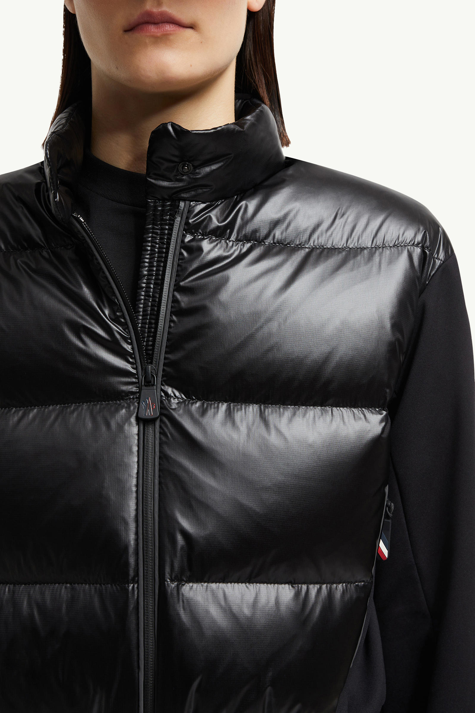 Padded Zip-Up Jersey Cardigan Women Black Moncler 7