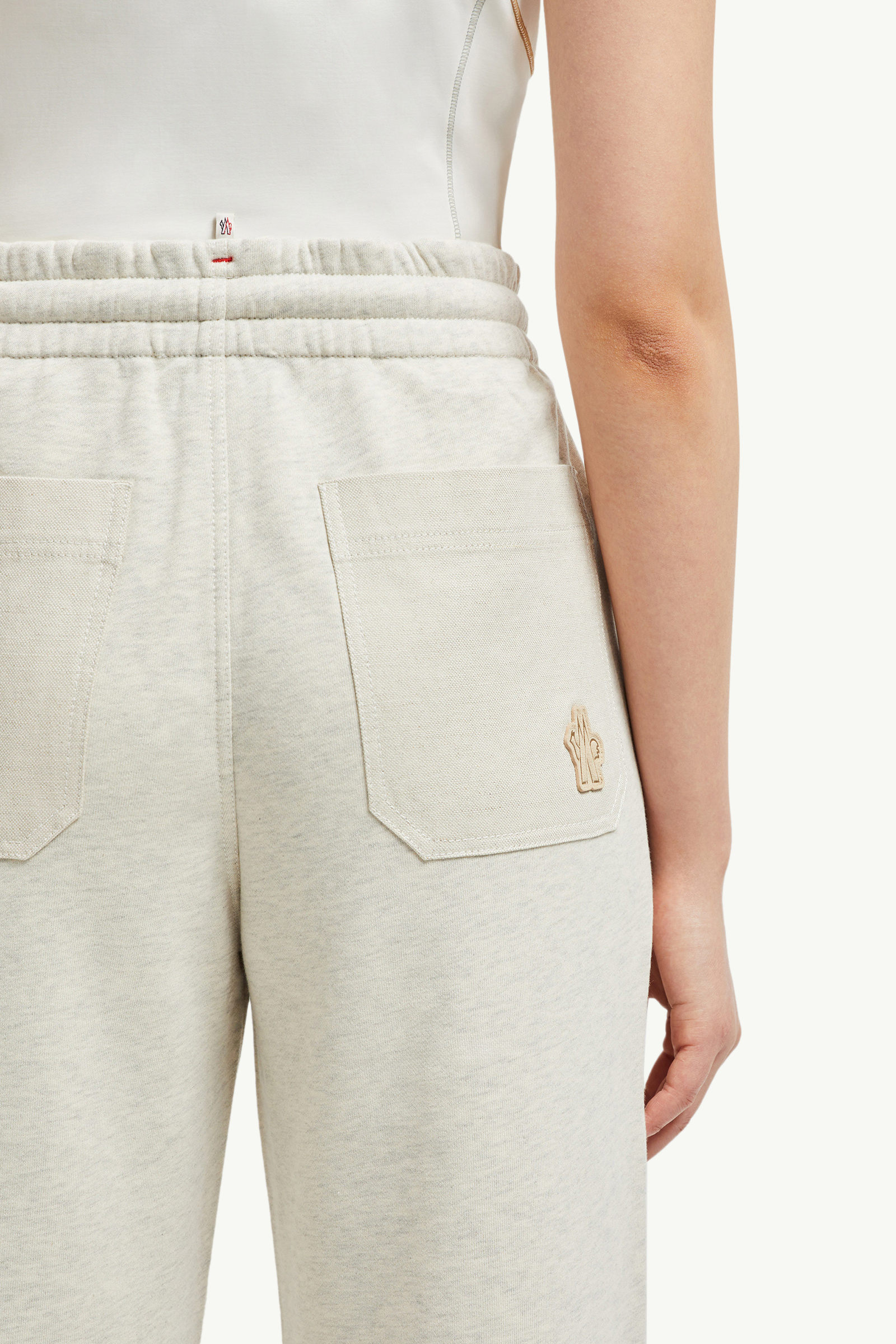 Pantalon de survêtement en coton et lin Femmes Gris Glacier Moncler 6