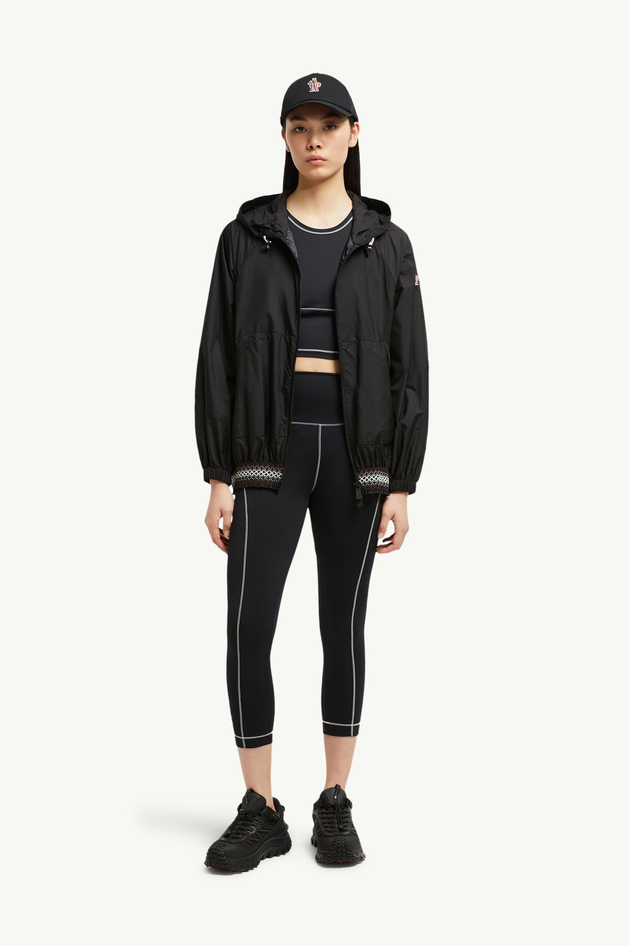 Leggings mit Logo Damen Schwarz Moncler 0